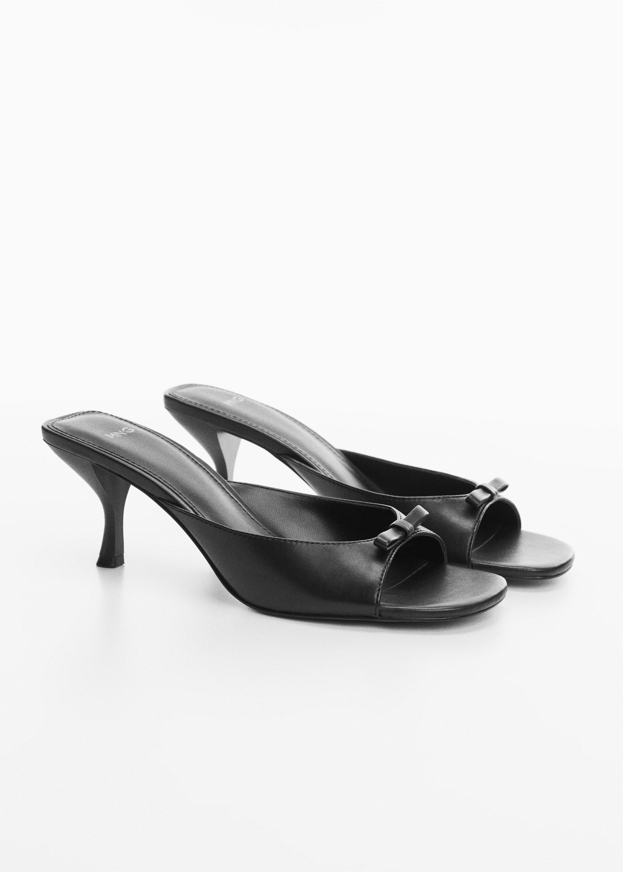 Bow leather sandals - Medium plane, Black. Ref: 57055147-00.