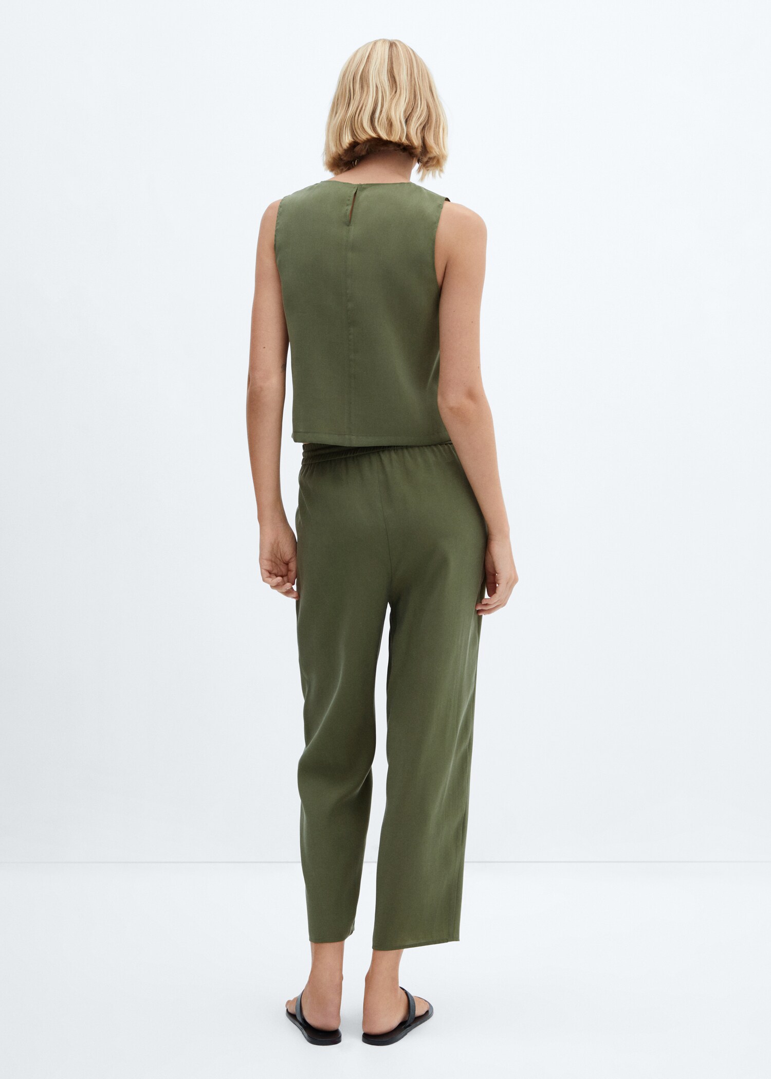 Drawstring waist modal trousers - Details of the article 1