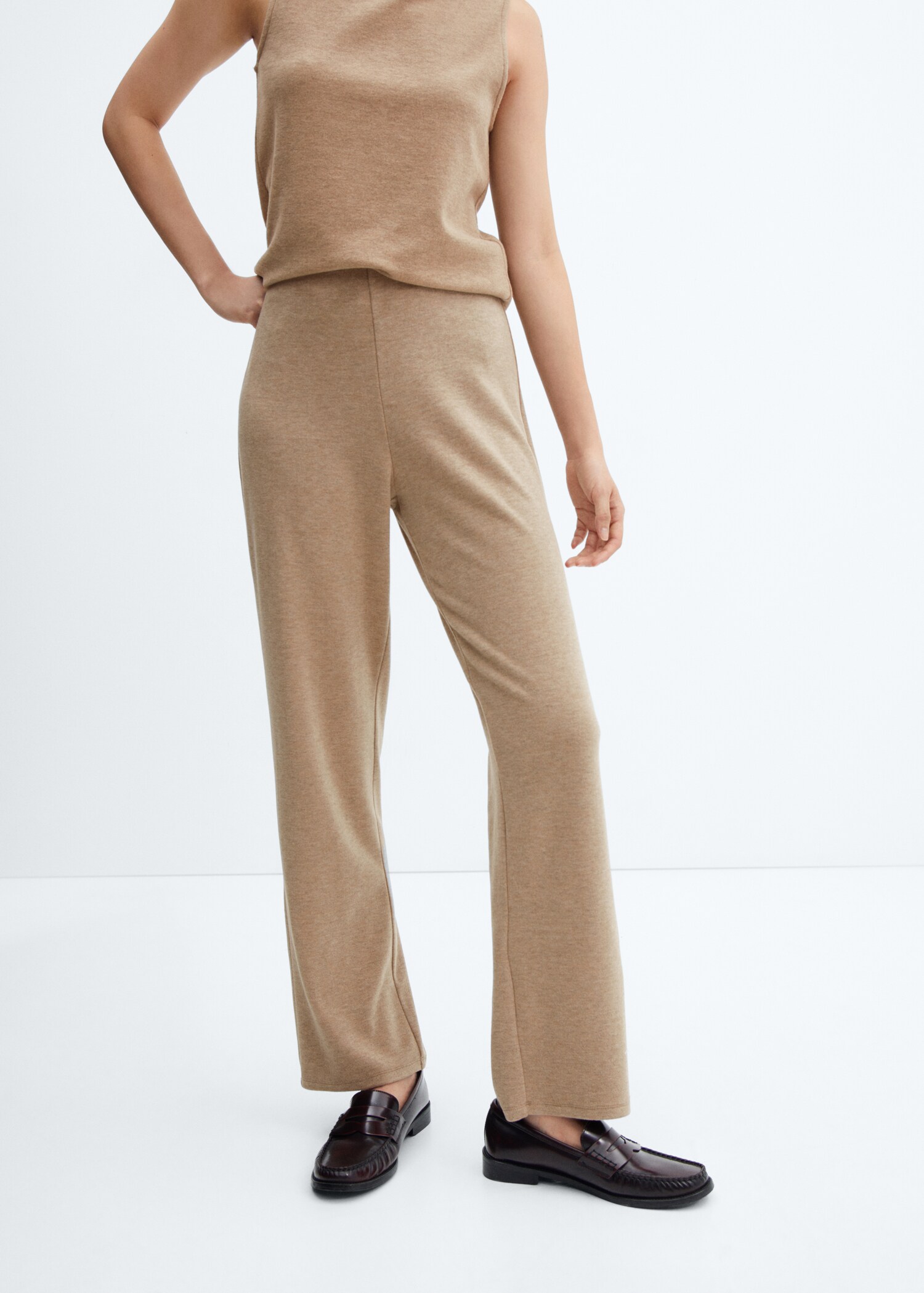 Straight knitted trousers - Medium plane