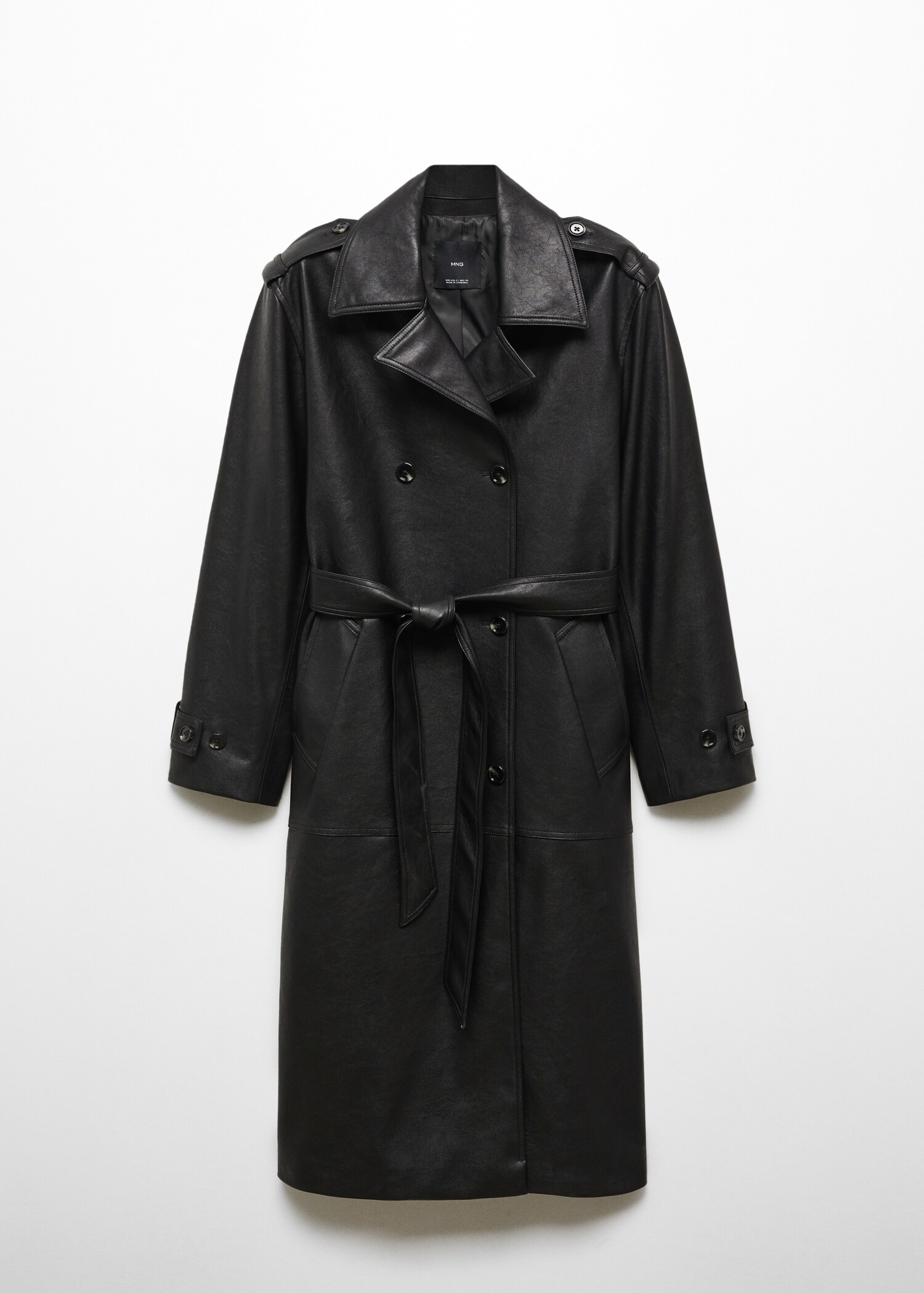 Oversized-Trenchcoat mit Leder-Effekt - Artikel ohne Model