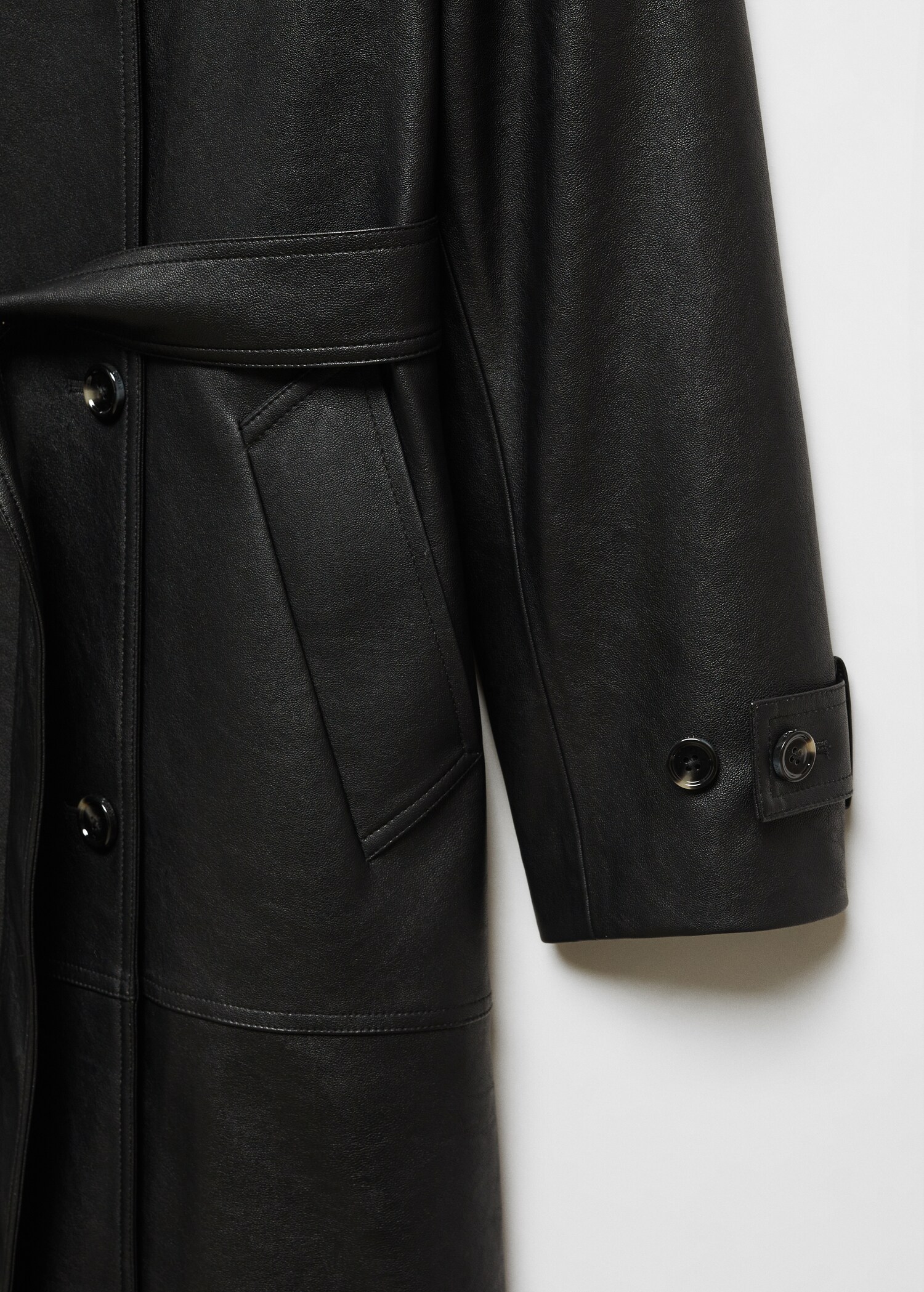 Oversized-Trenchcoat mit Leder-Effekt - Detail des Artikels 8