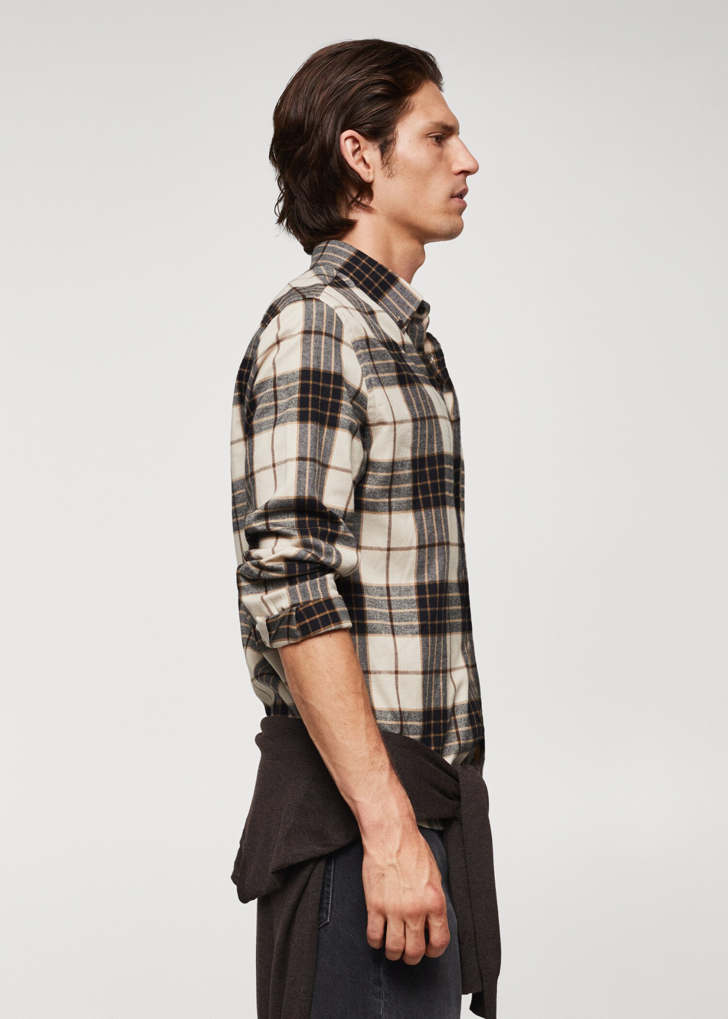 Kariertes Regular Fit-Hemd aus Flanell - Detail des Artikels 2