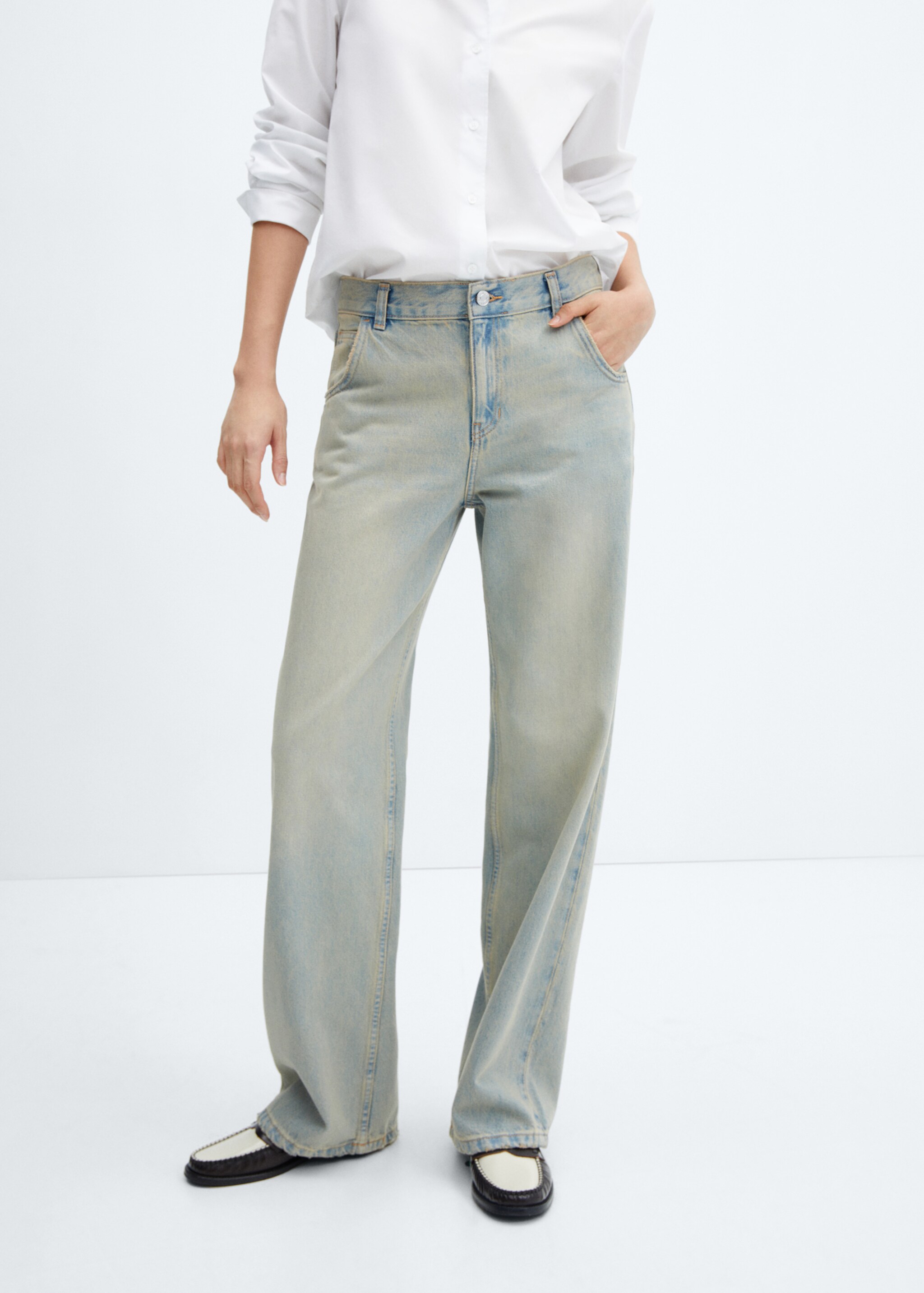 Low waist wide leg jeans - Medium plane