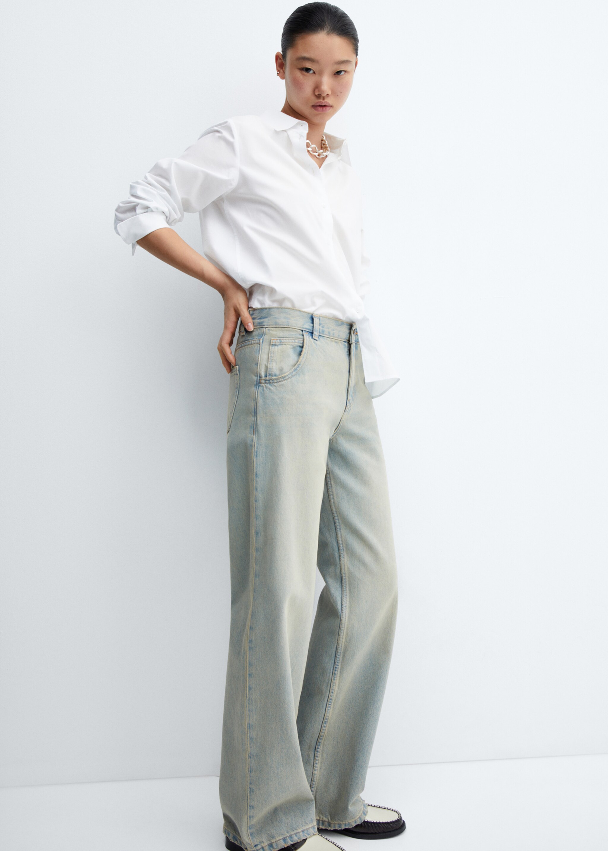 Low waist wide leg jeans - Details of the article 2
