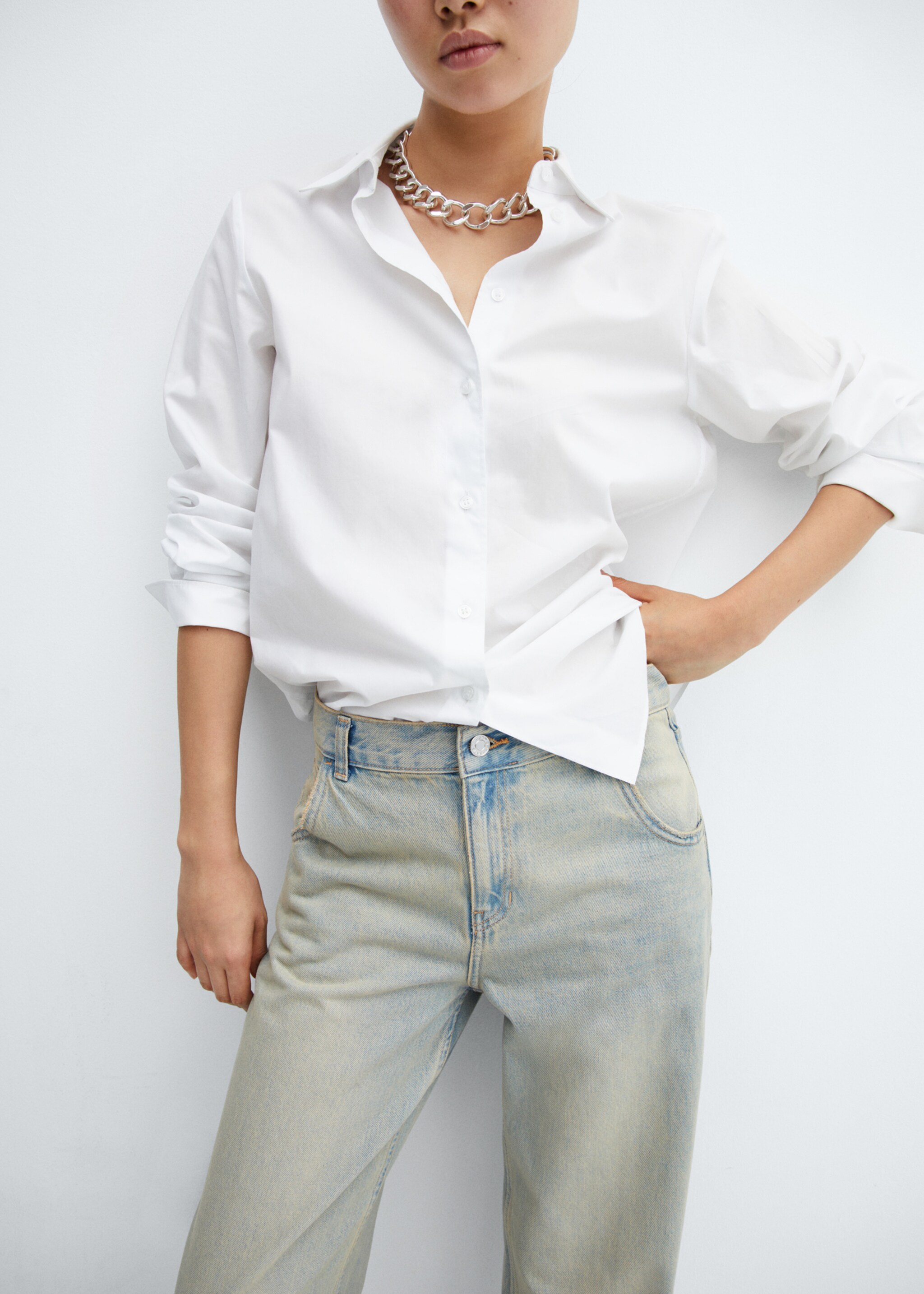 Low waist wide leg jeans - Details of the article 6