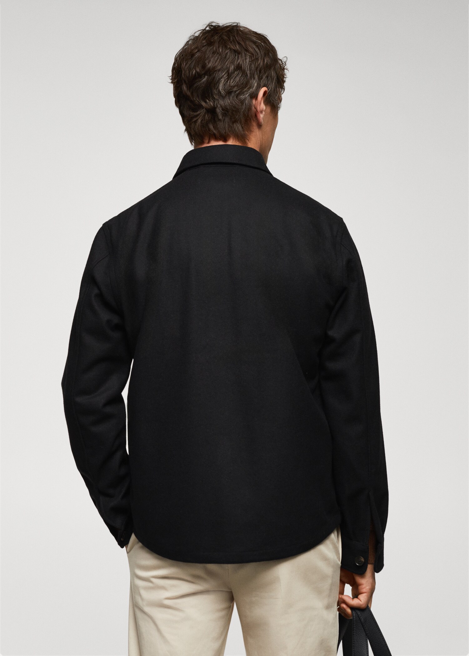 Wool overshirt with pockets - Reverse of the article
