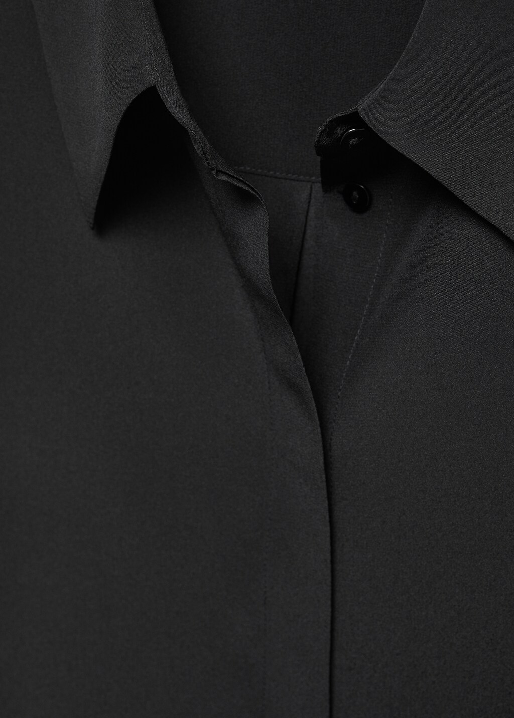 Silk shirt with hidden buttons - Women | MANGO OUTLET USA Silk shirt with hidden buttons - Women | MANGO OUTLET USA