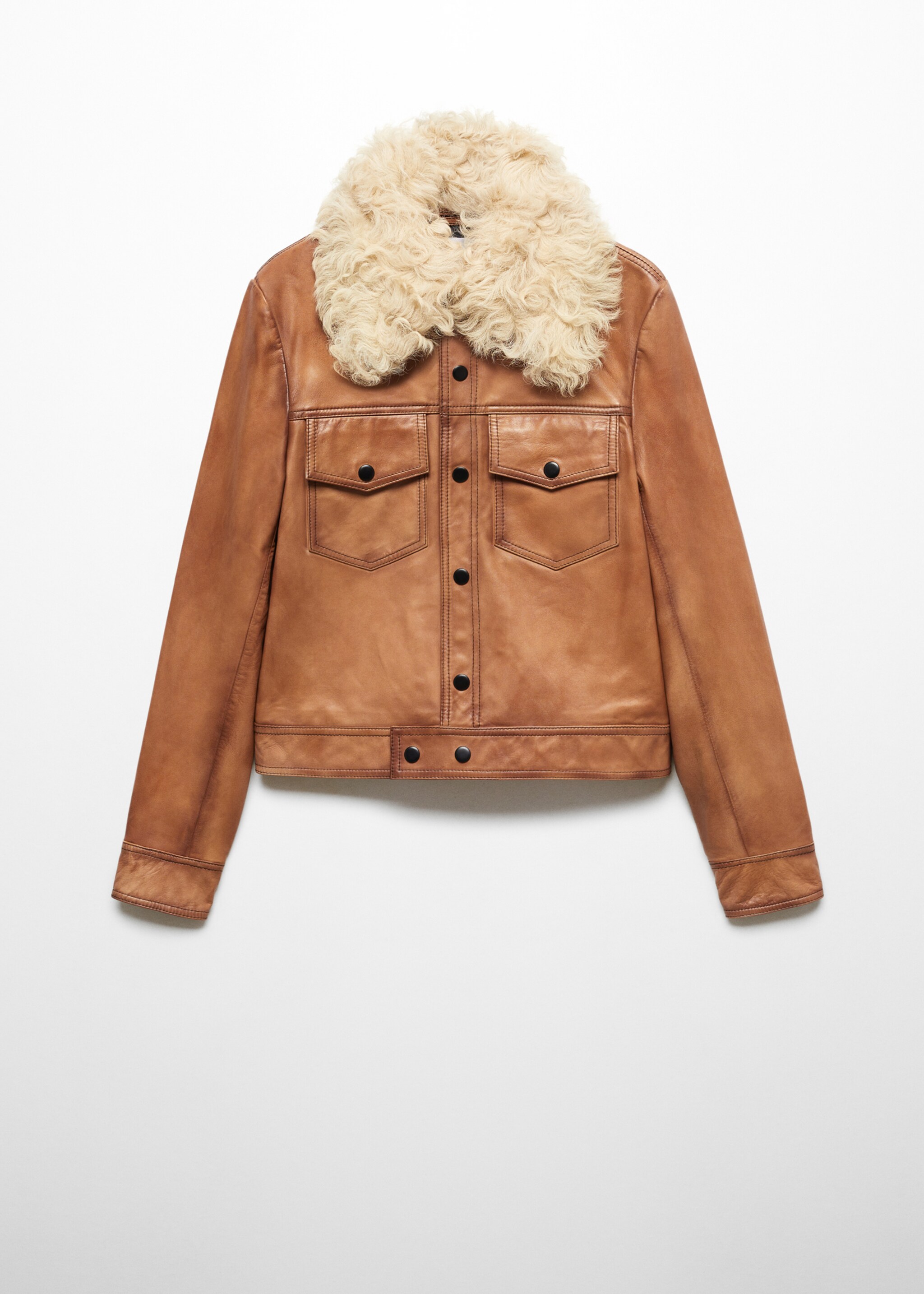Chaqueta piel cuello pelo - Artículo sin modelo