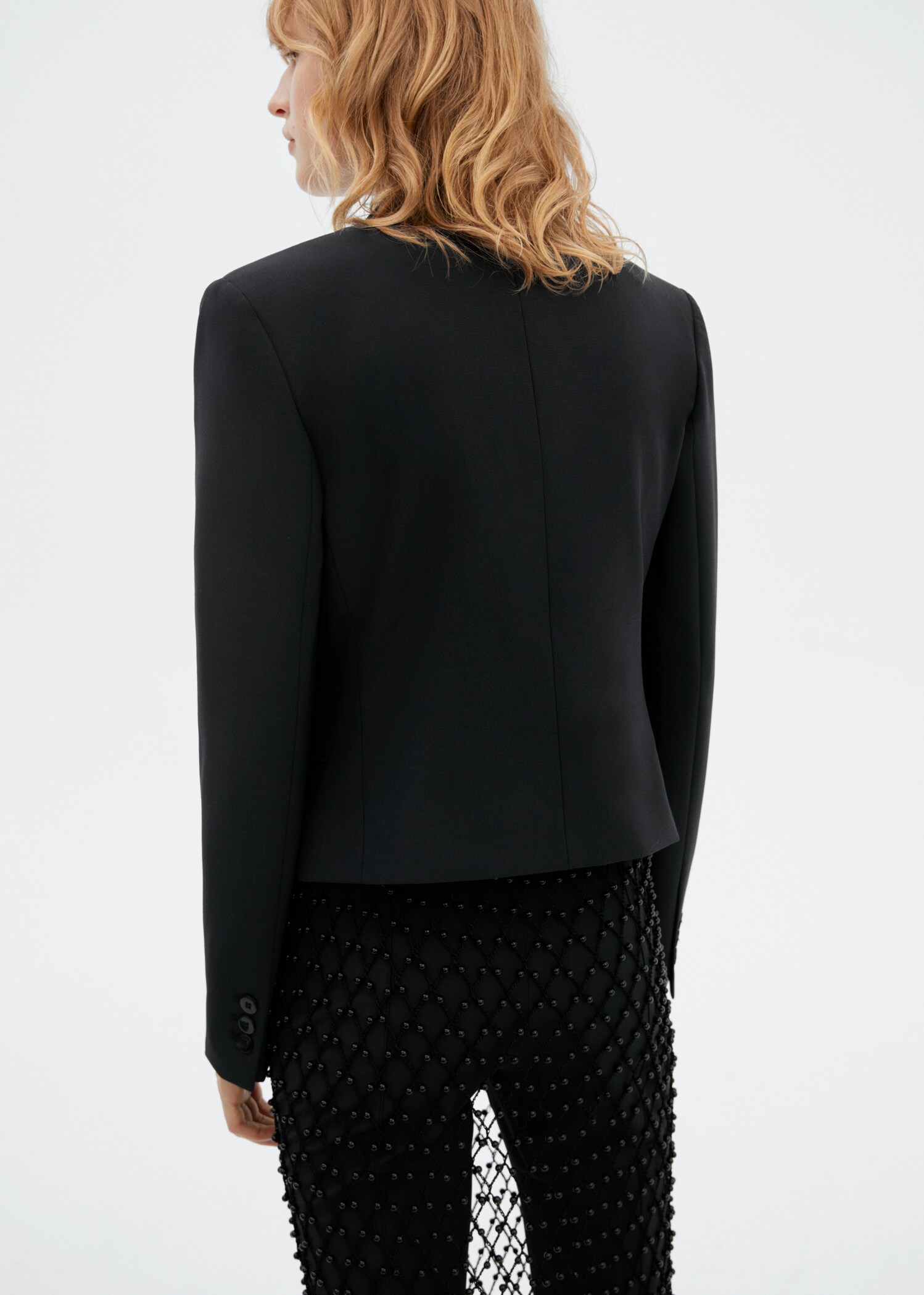 Cropped jacket with lapel - Reverse of the article