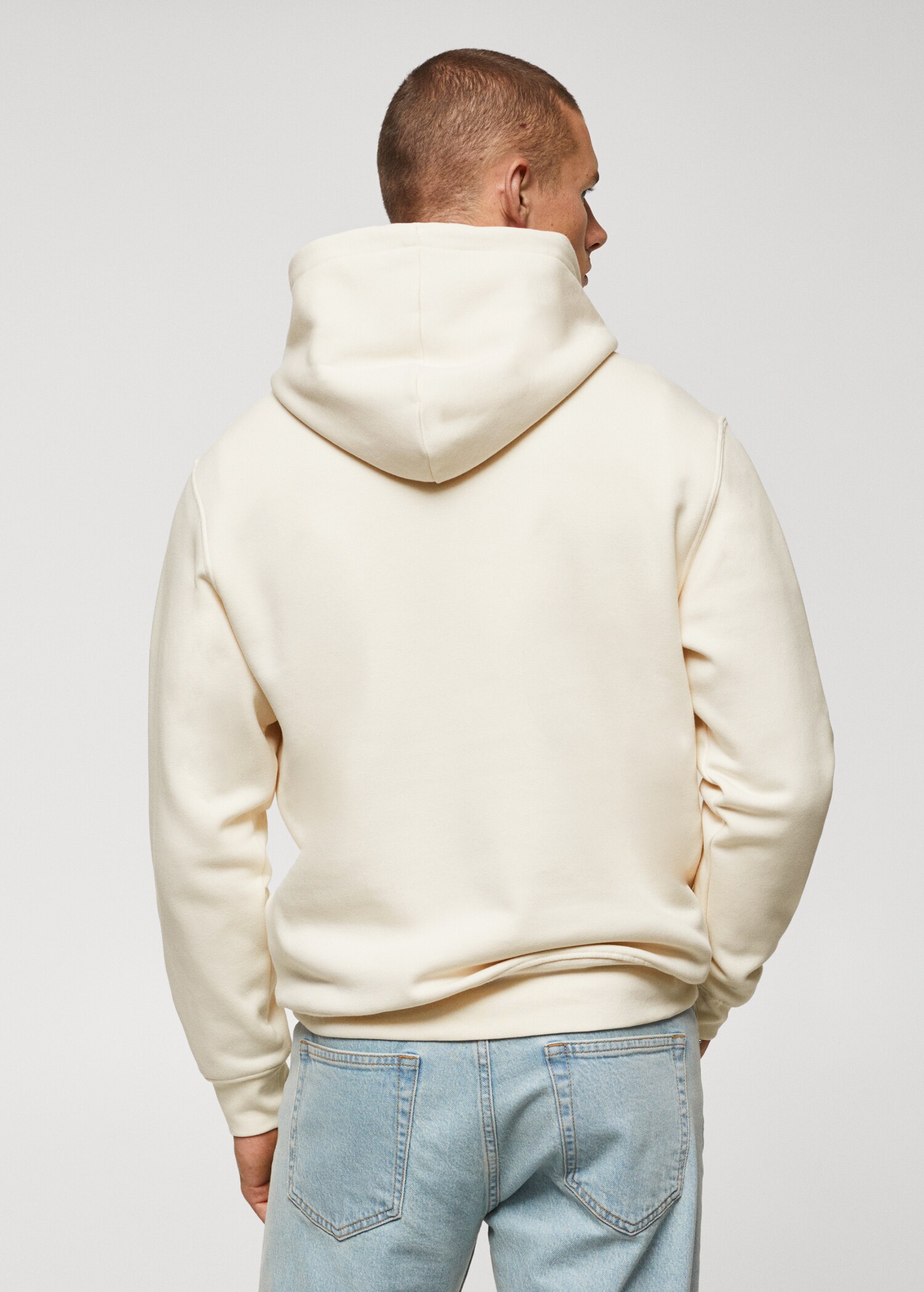 Cotton kangaroo-hooded sweatshirt - Reverse of the article