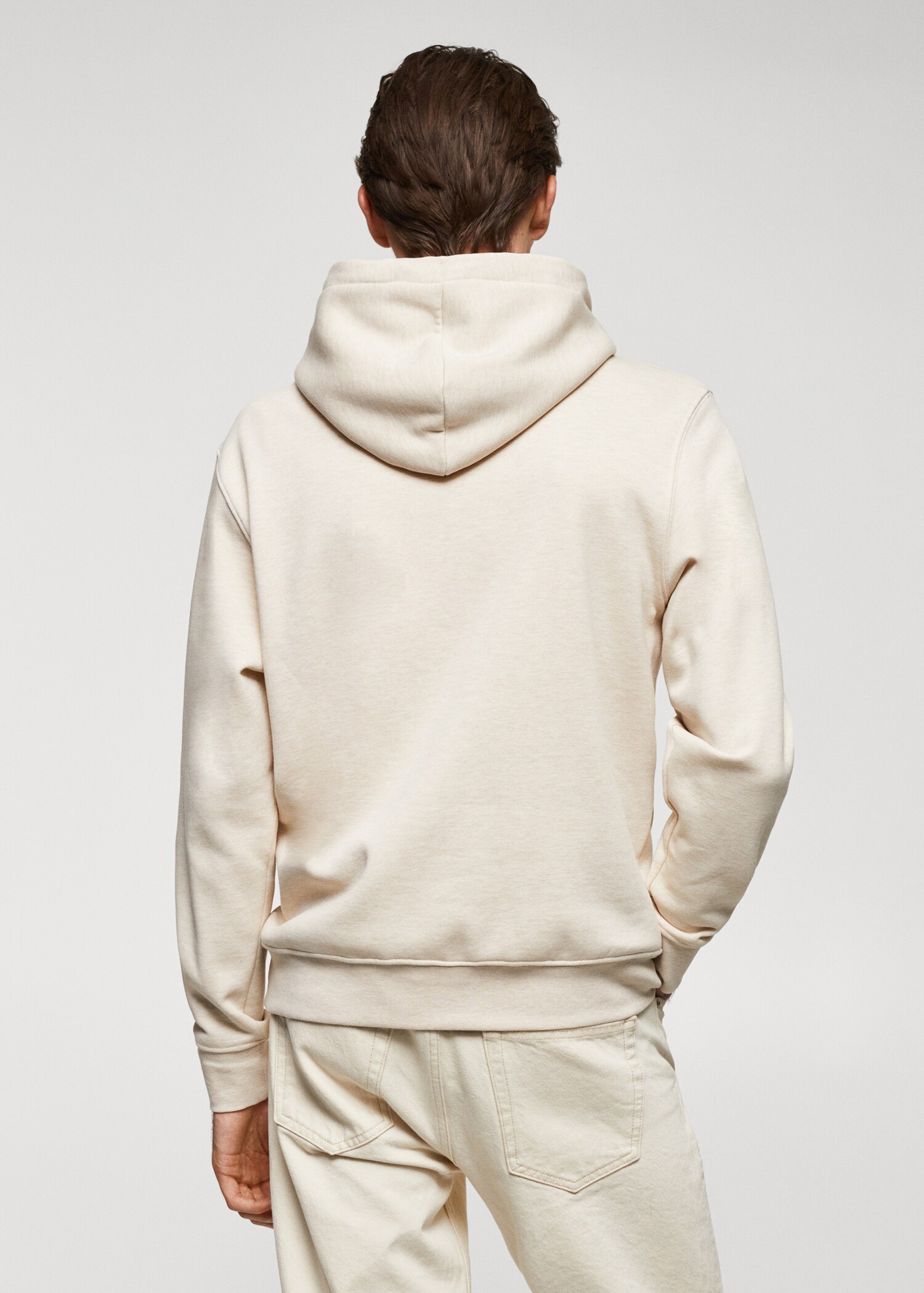 Baumwoll-Kapuzensweatshirt mit Känguru-Tasche - Rückseite des Artikels