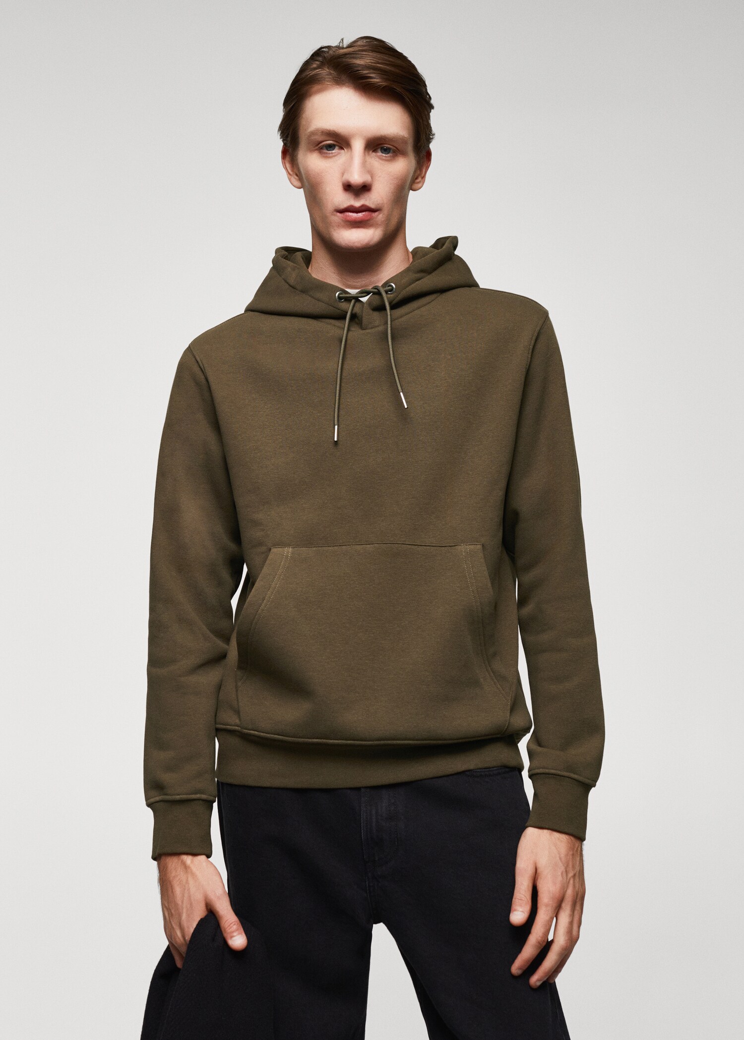Baumwoll-Kapuzensweatshirt mit Känguru-Tasche - Mittlere Ansicht