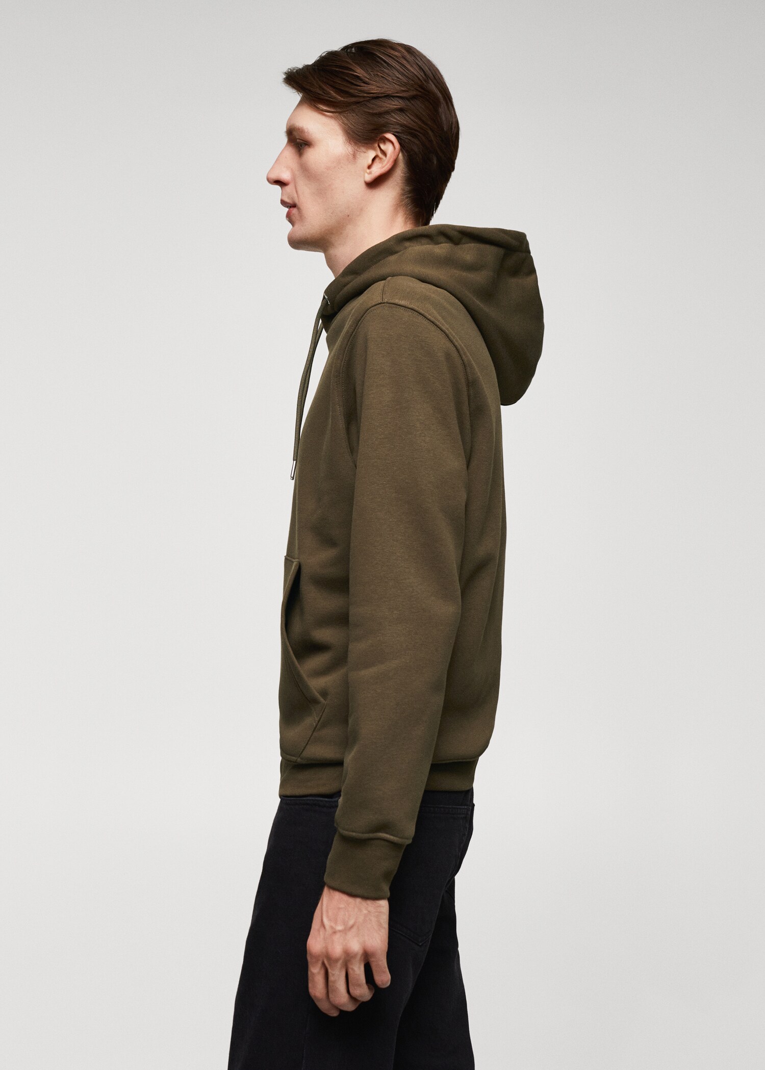 Baumwoll-Kapuzensweatshirt mit Känguru-Tasche - Detail des Artikels 2