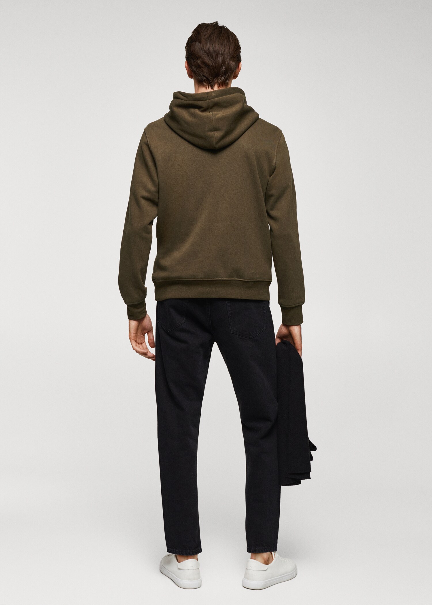 Baumwoll-Kapuzensweatshirt mit Känguru-Tasche - Rückseite des Artikels