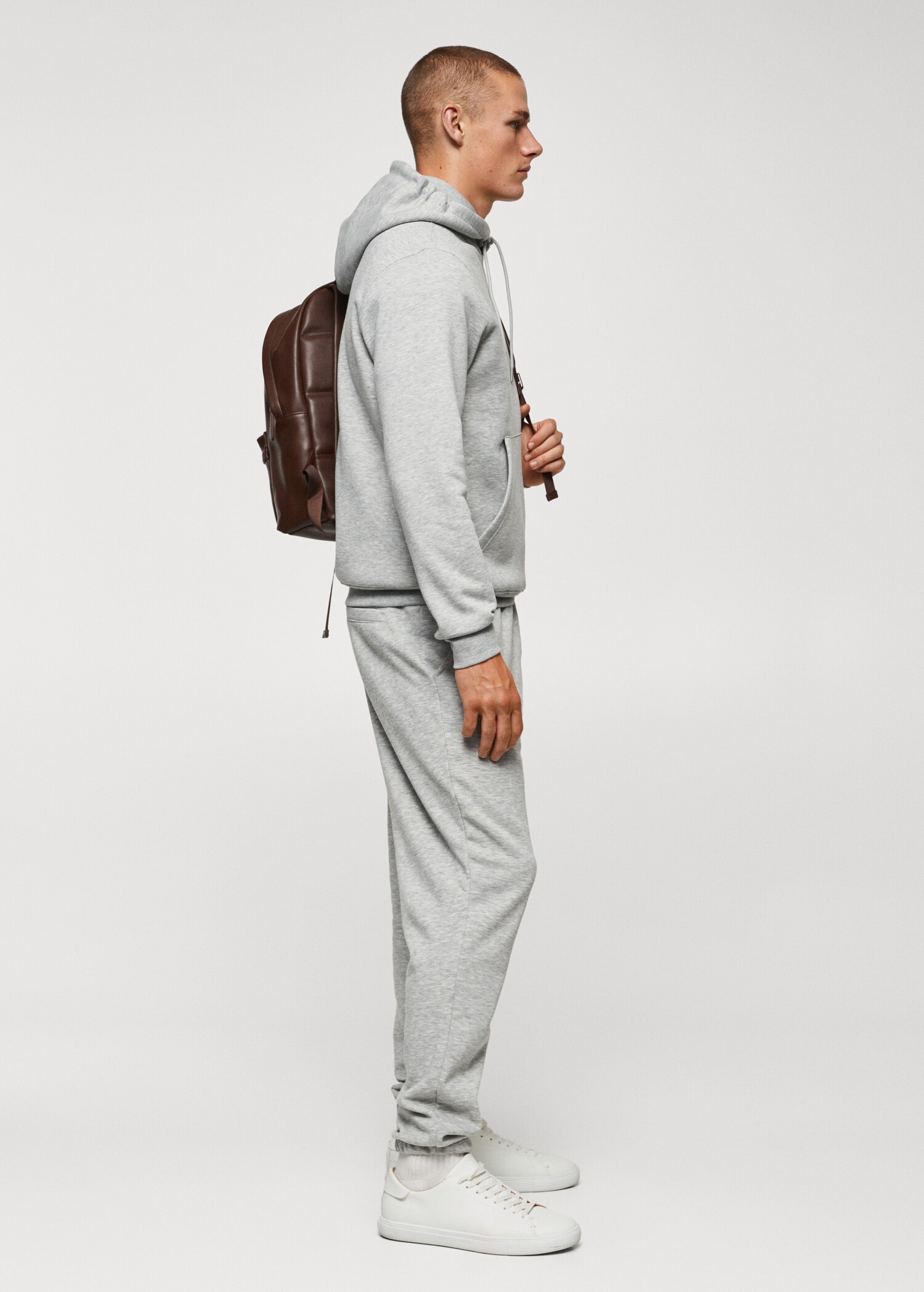 Baumwoll-Kapuzensweatshirt mit Känguru-Tasche - Detail des Artikels 2