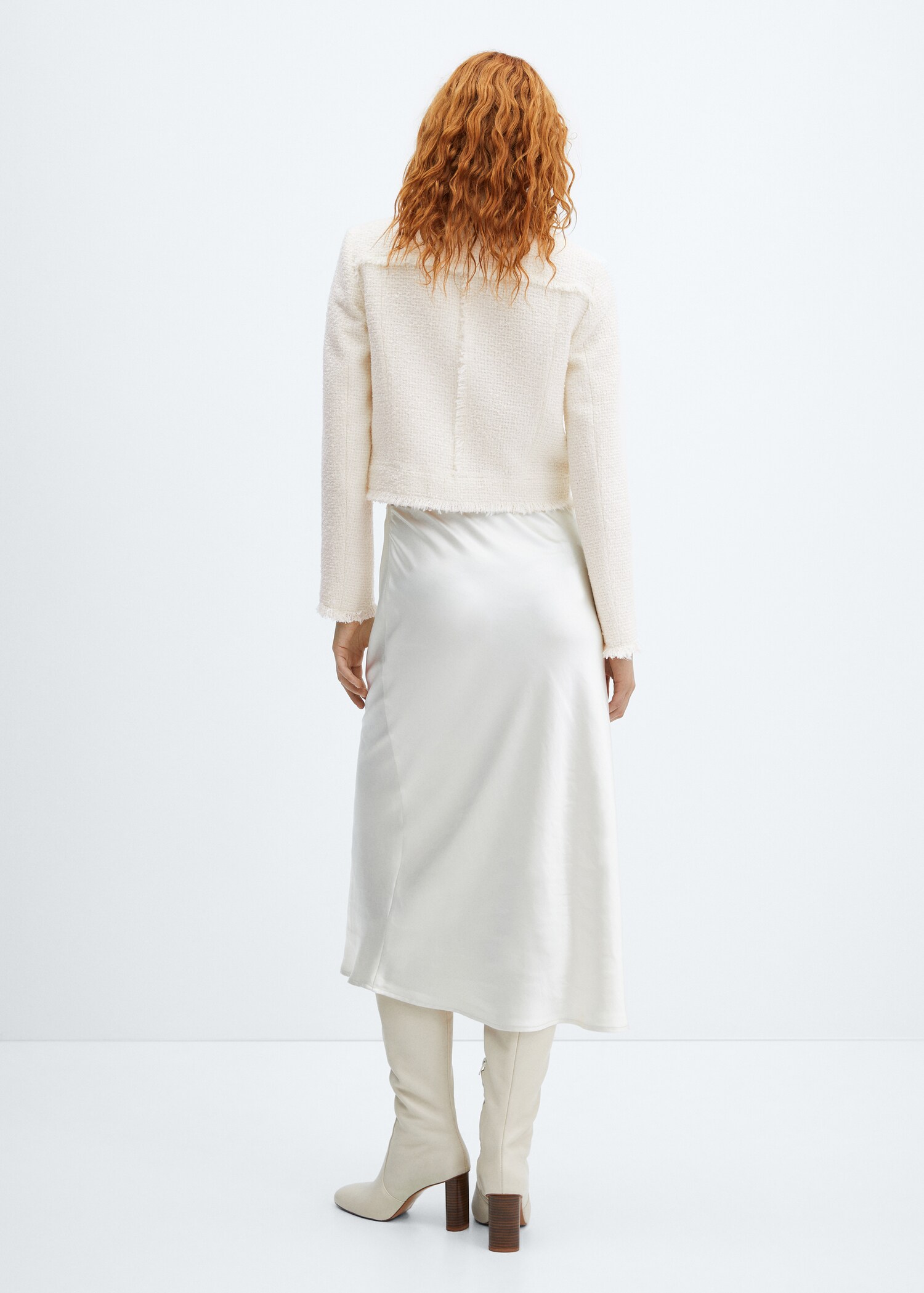 Tweed jacket with fringed seams - Reverse of the article