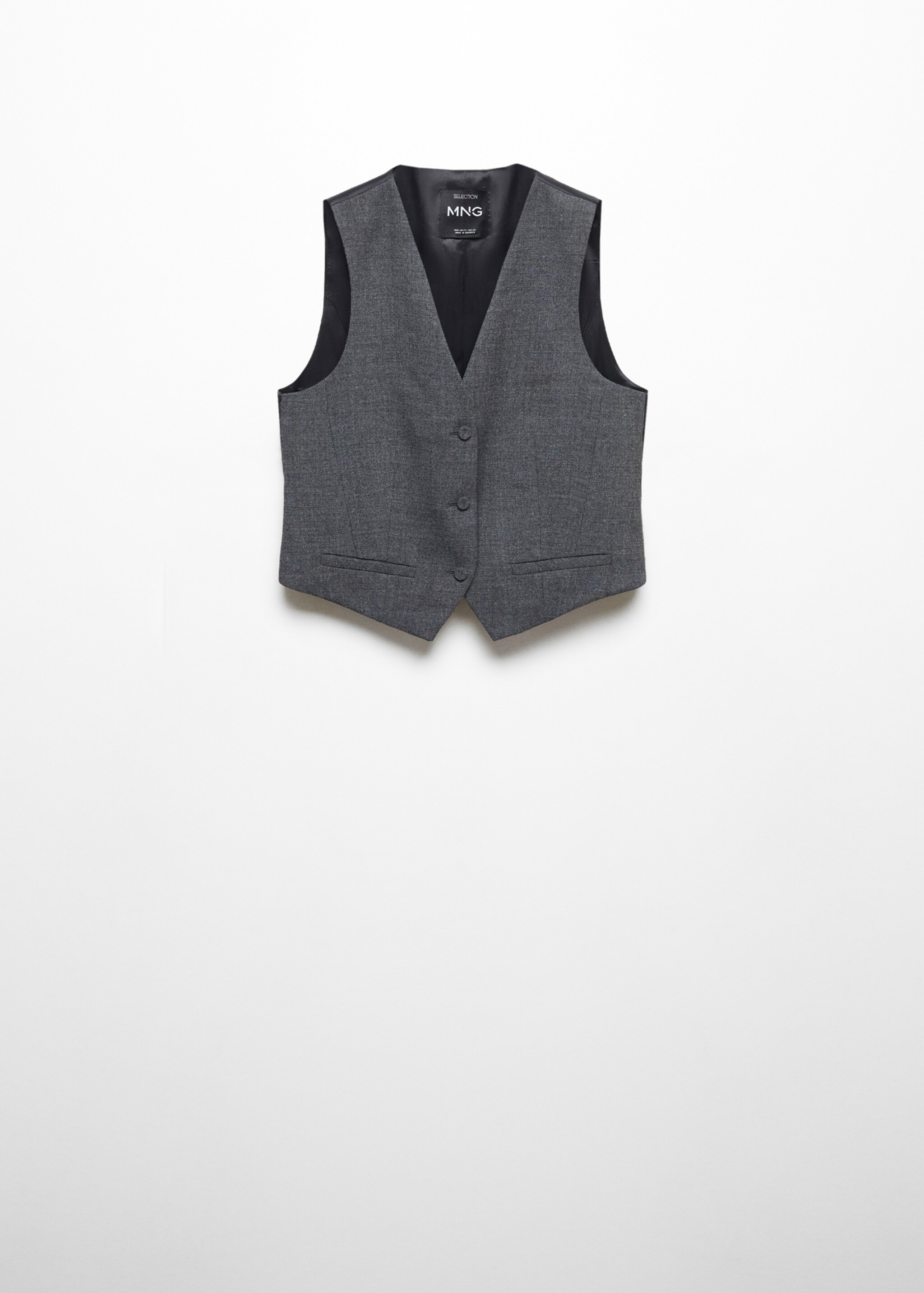 Structured suit waistcoat - Article without model, Medium Heather Grey. Ref: 57056026-00.