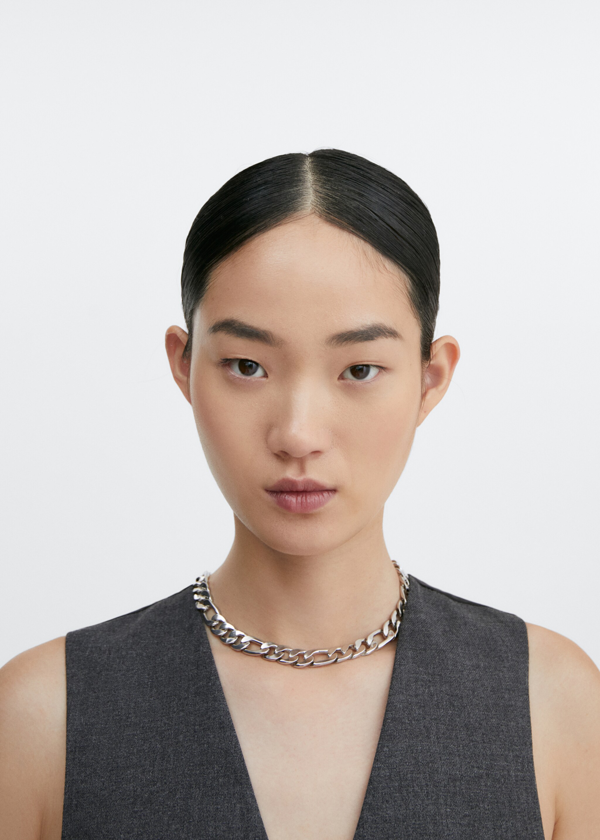 Structured suit waistcoat - Details of the article 1, Medium Heather Grey. Ref: 57056026-00.