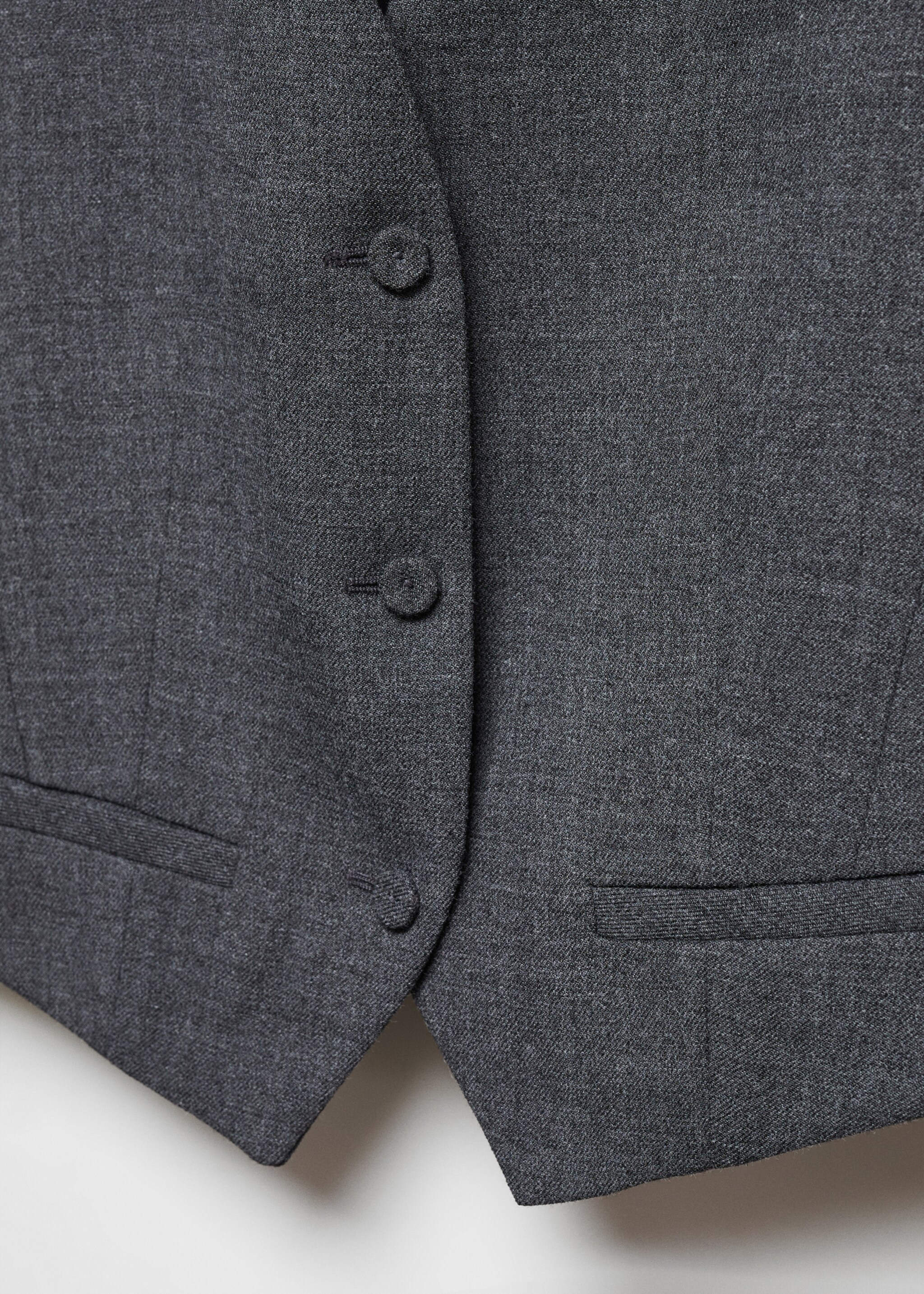 Structured suit waistcoat - Details of the article 8, Medium Heather Grey. Ref: 57056026-00.