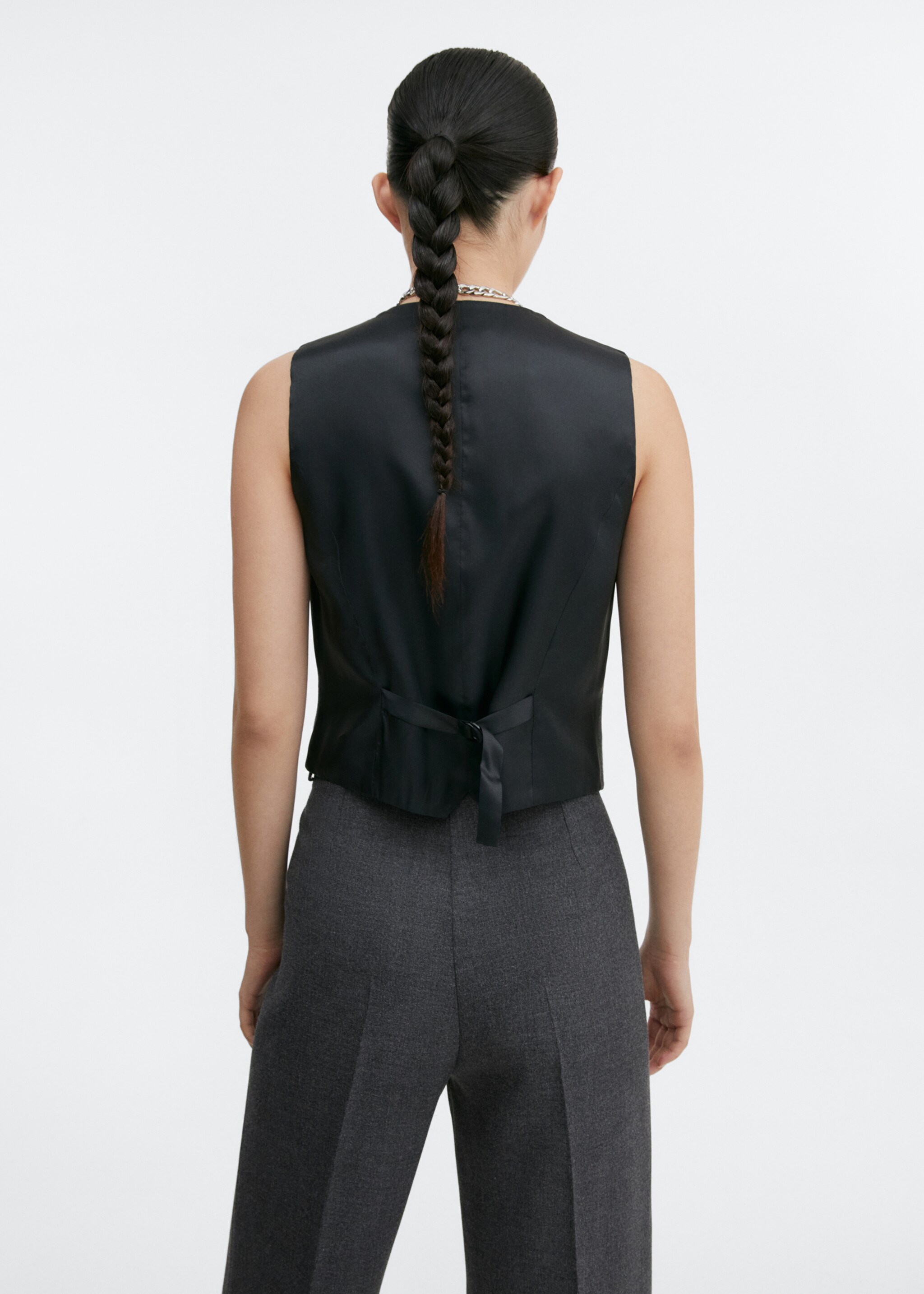 Structured suit waistcoat - Reverse of the article, Medium Heather Grey. Ref: 57056026-00.
