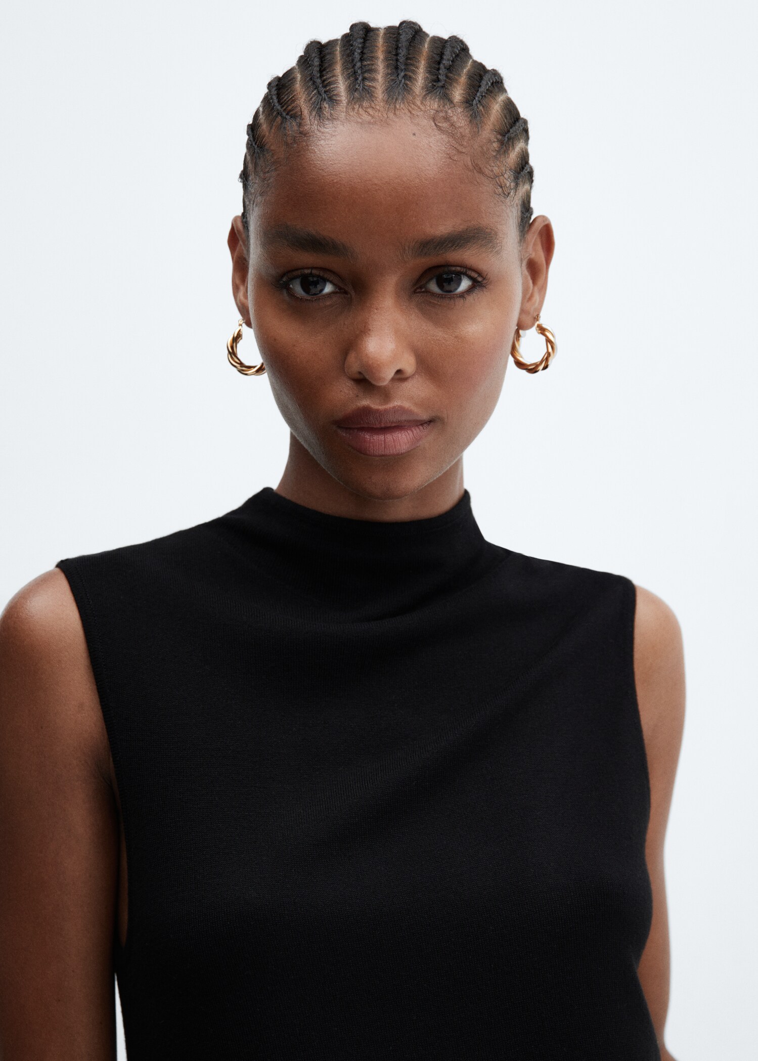 Knitted top with side slit - Details of the article 1