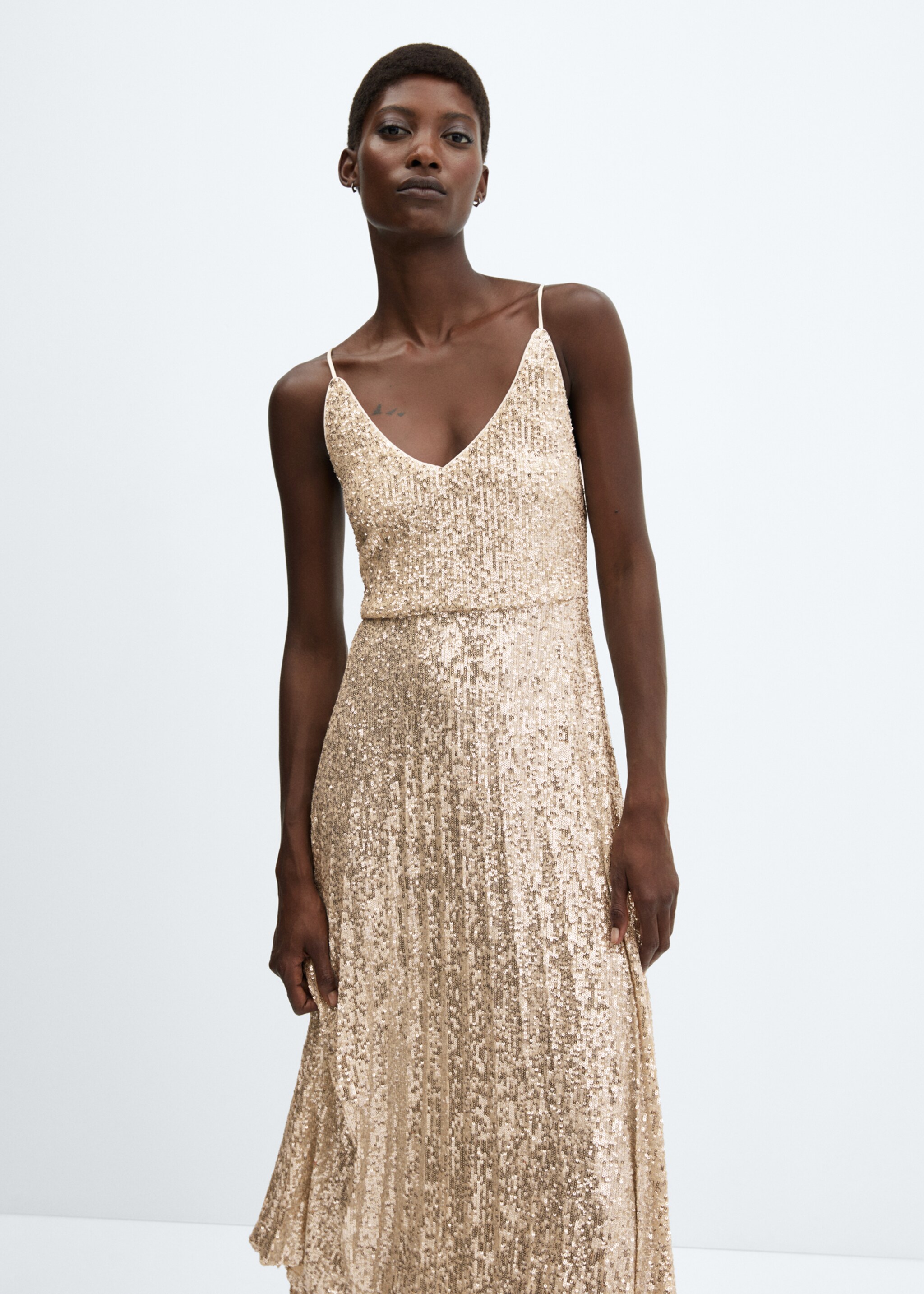 Robe sequins dos croisé - Plan moyen