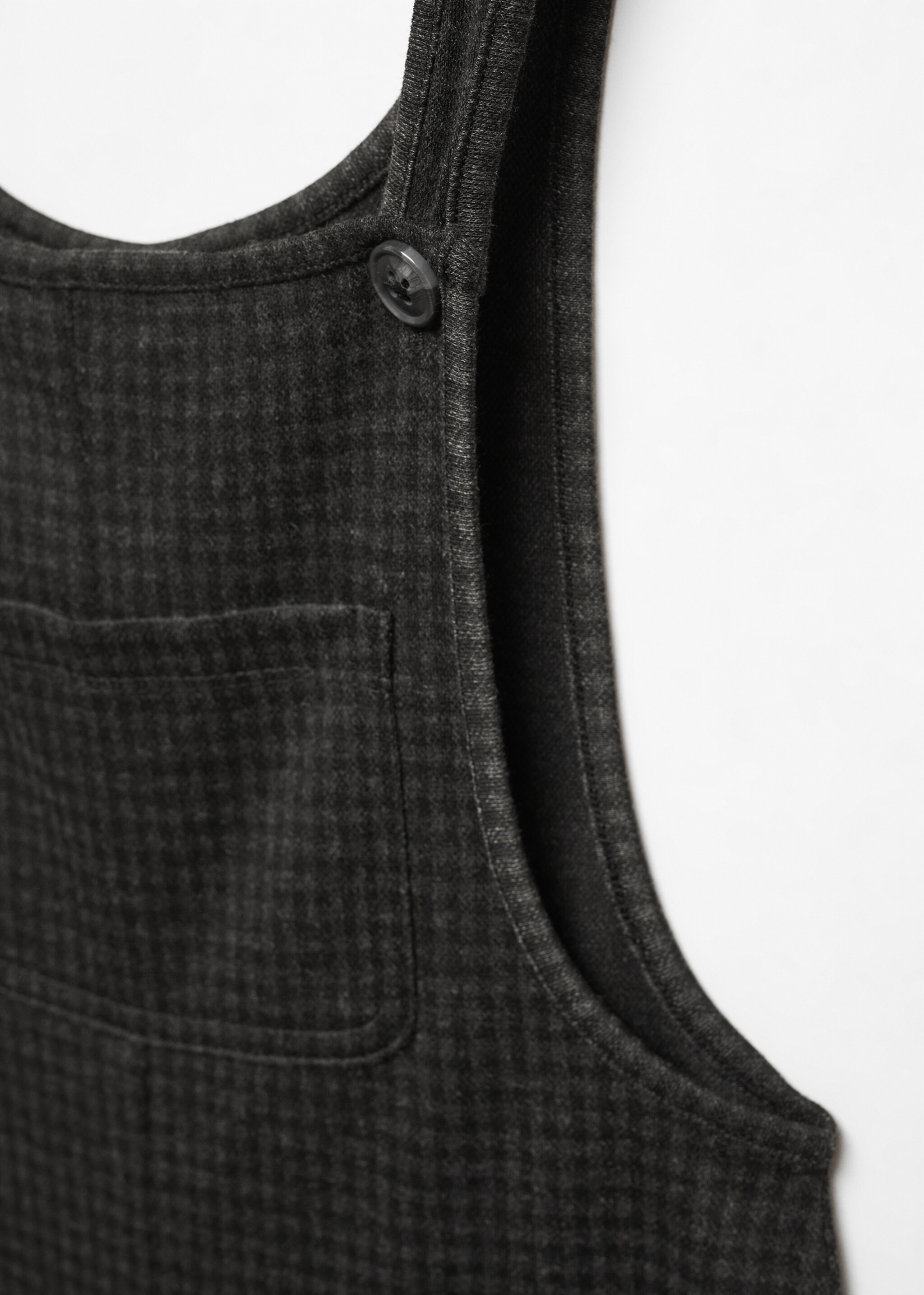 Long houndstooth dungarees - Details of the article 8, Black. Ref: 57056719-00.
