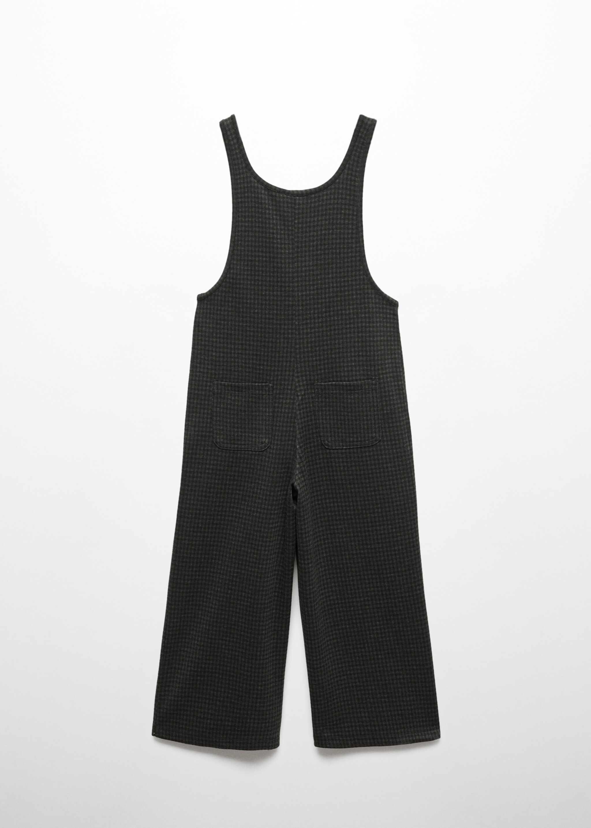 Long houndstooth dungarees - Reverse of the article, Black. Ref: 57056719-00.