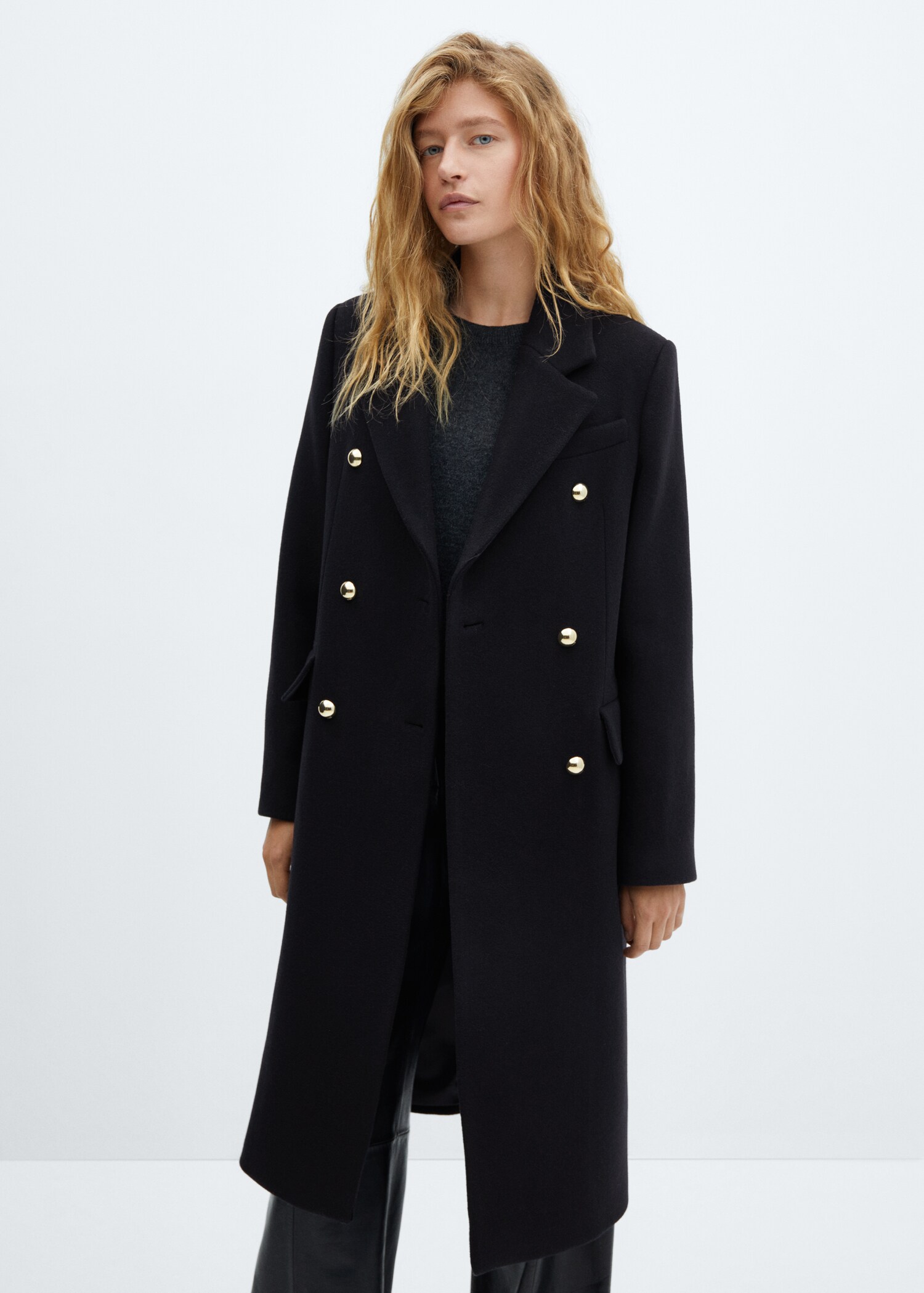 Cappotto lana incrociato bottoni - Piano medio