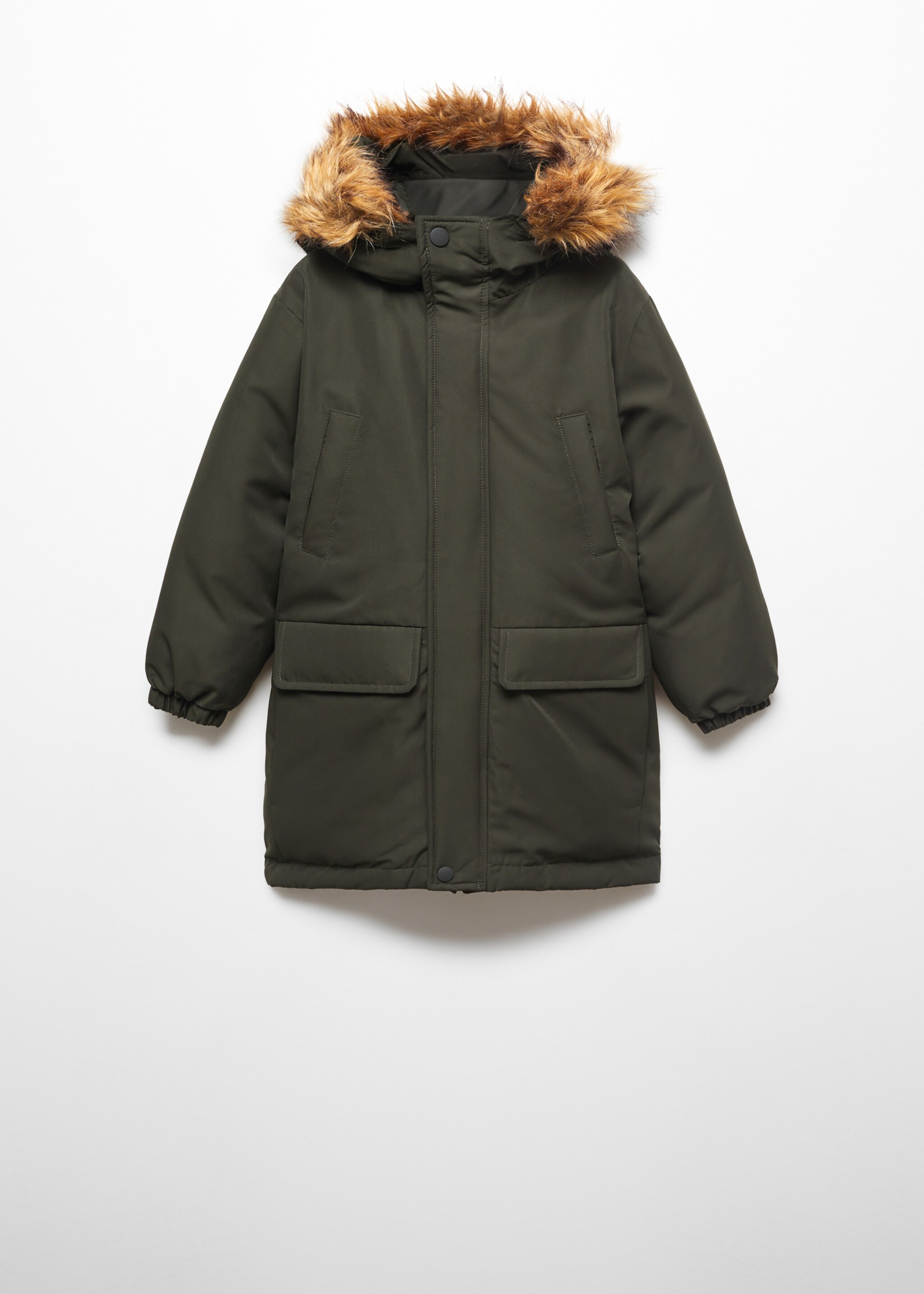 Large anorak with fur-effect hood - Article without model