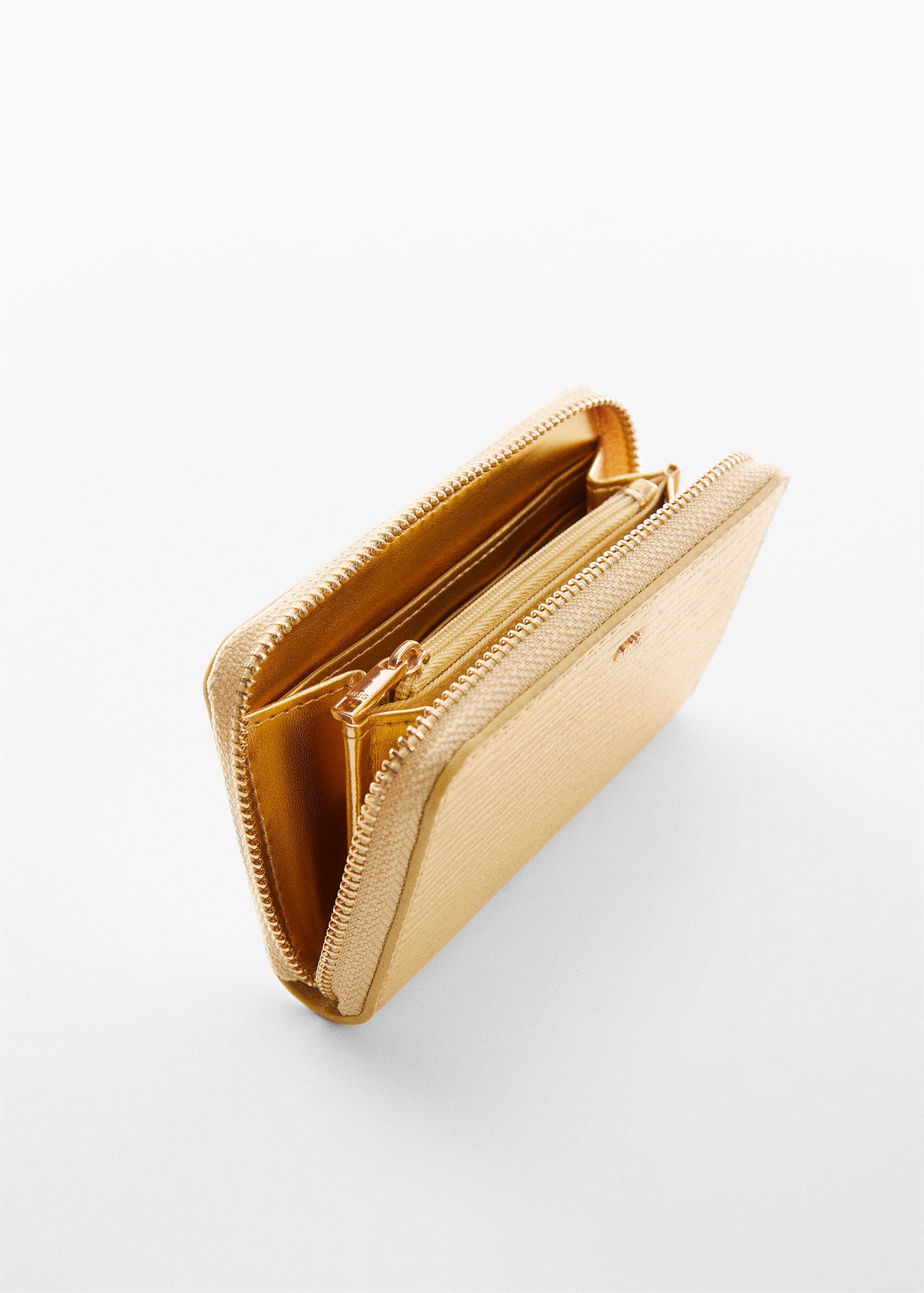 Textured wallet with embossed logo - Medium plane