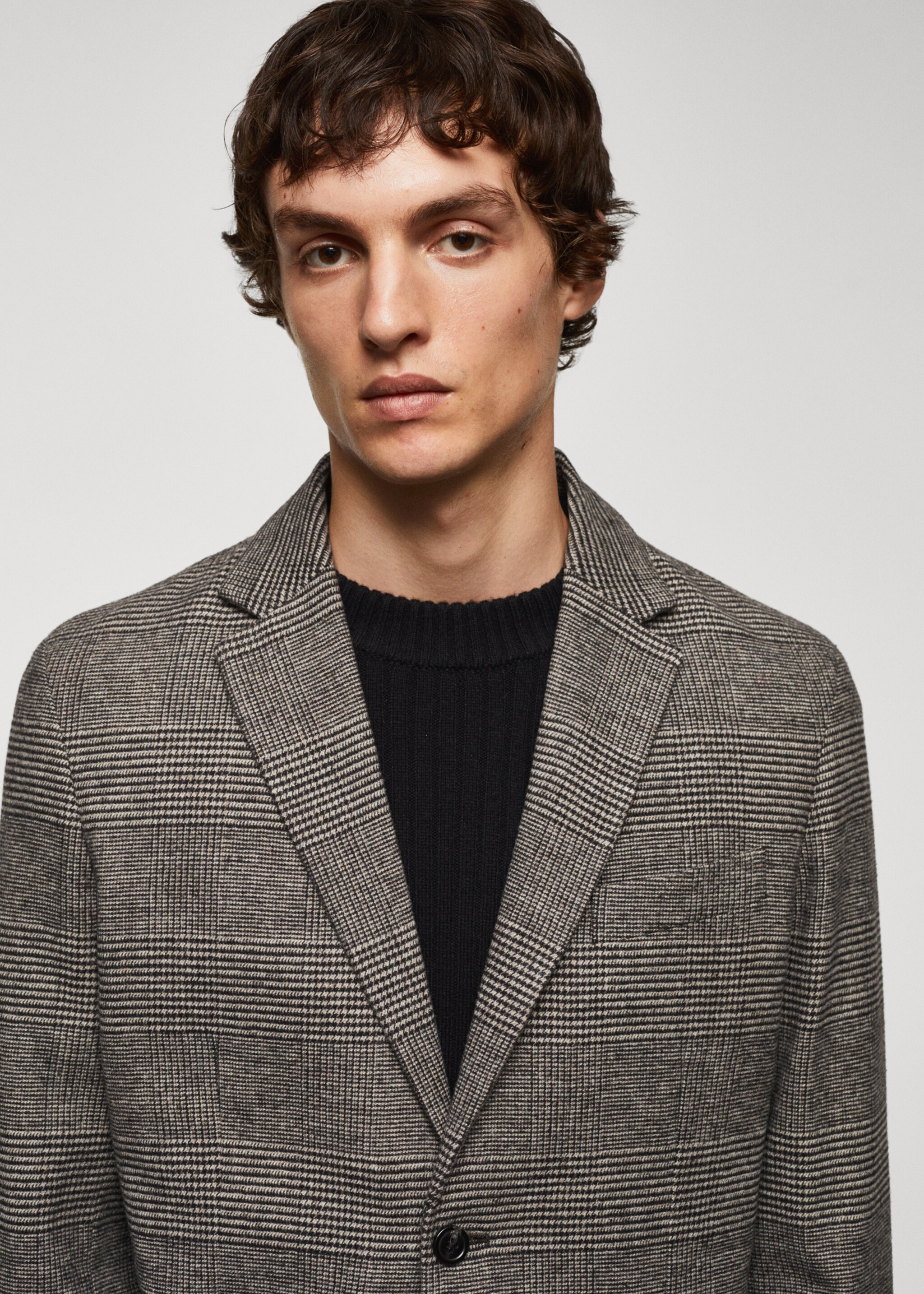 Printed wool slim-fit jacket - Details of the article 1