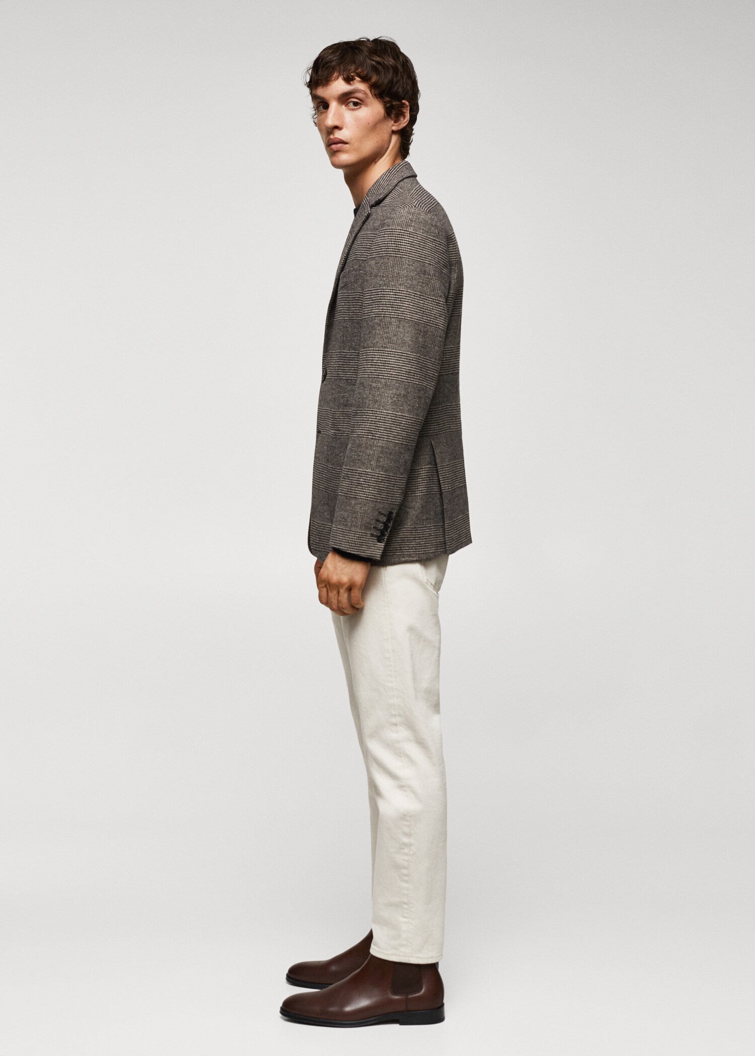 Mönstrad slim fit ullkavaj - Detaljer om artikeln 2