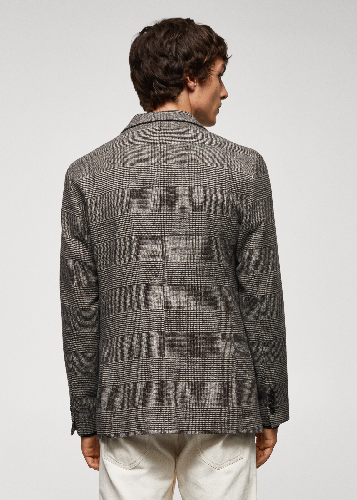 Mönstrad slim fit ullkavaj - Artikelns baksida
