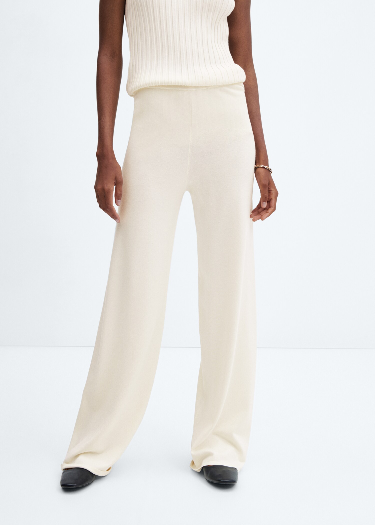 Straight knitted trousers - Medium plane