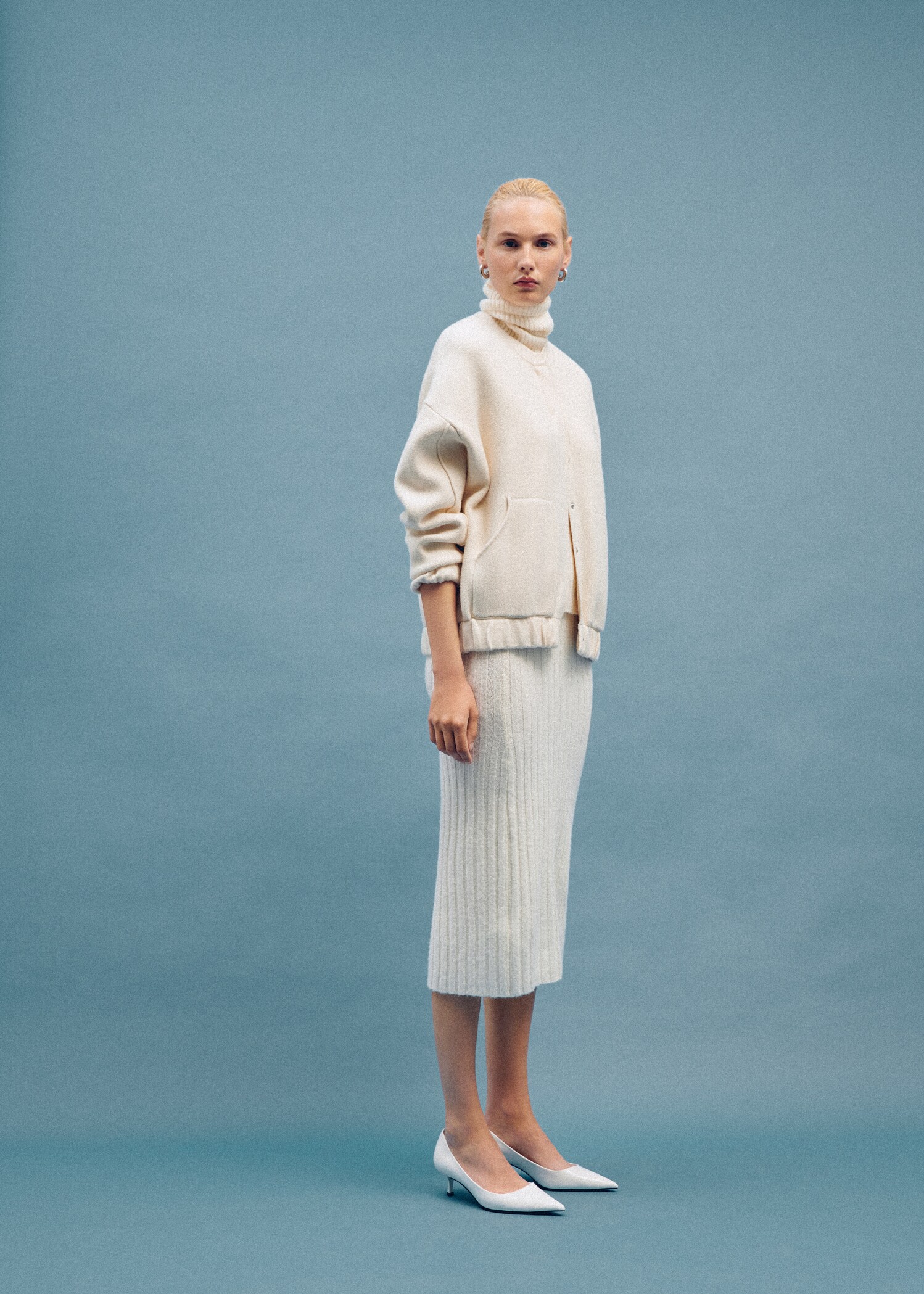 Ribbed midi skirt - Details of the article 7