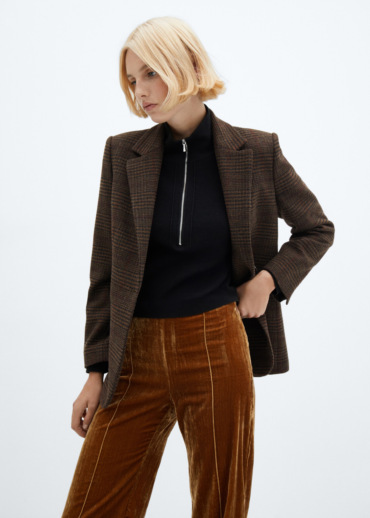 Straight check jacket - Medium plane
