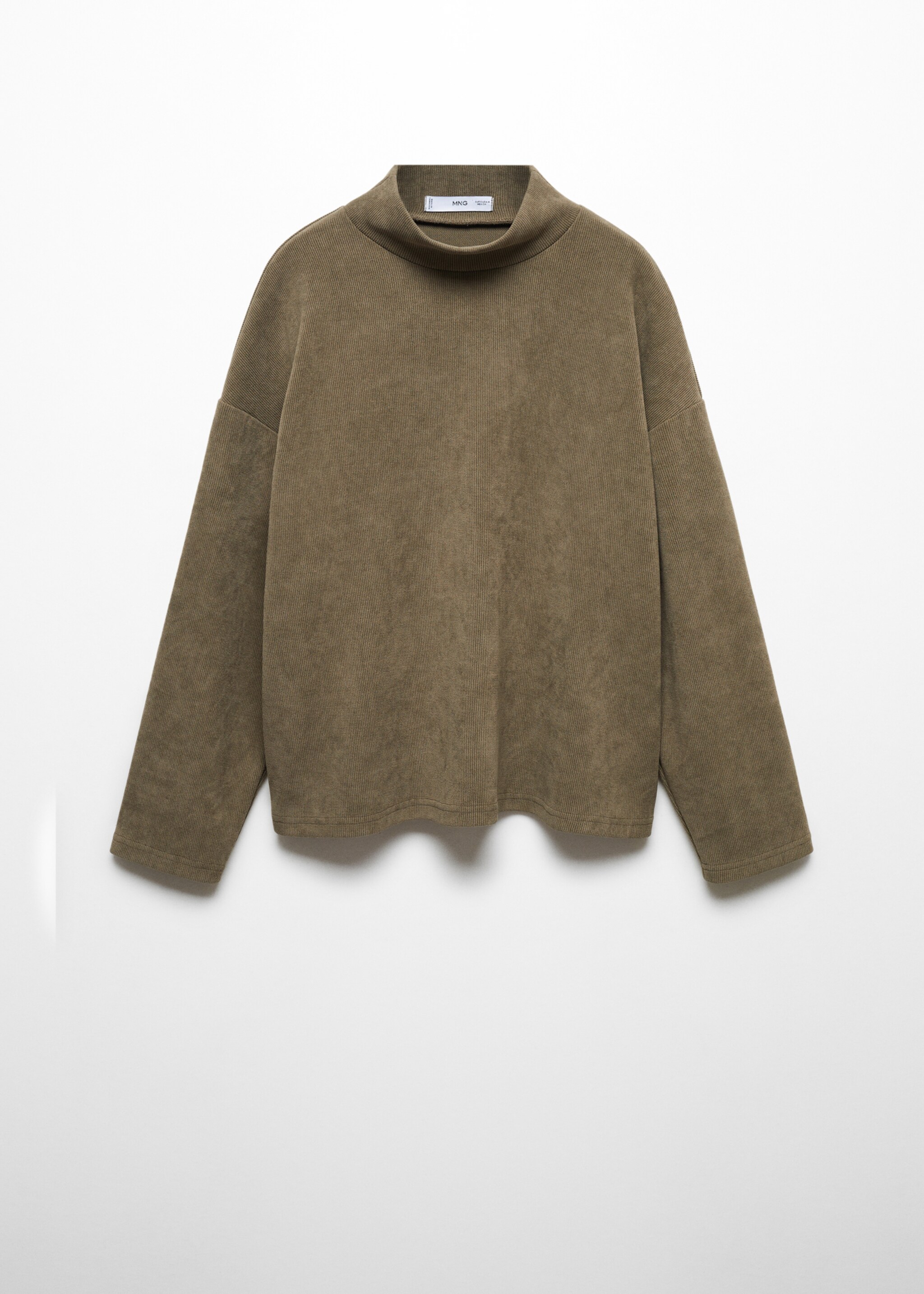 Corduroy sweatshirt with perkins neck - Article without model