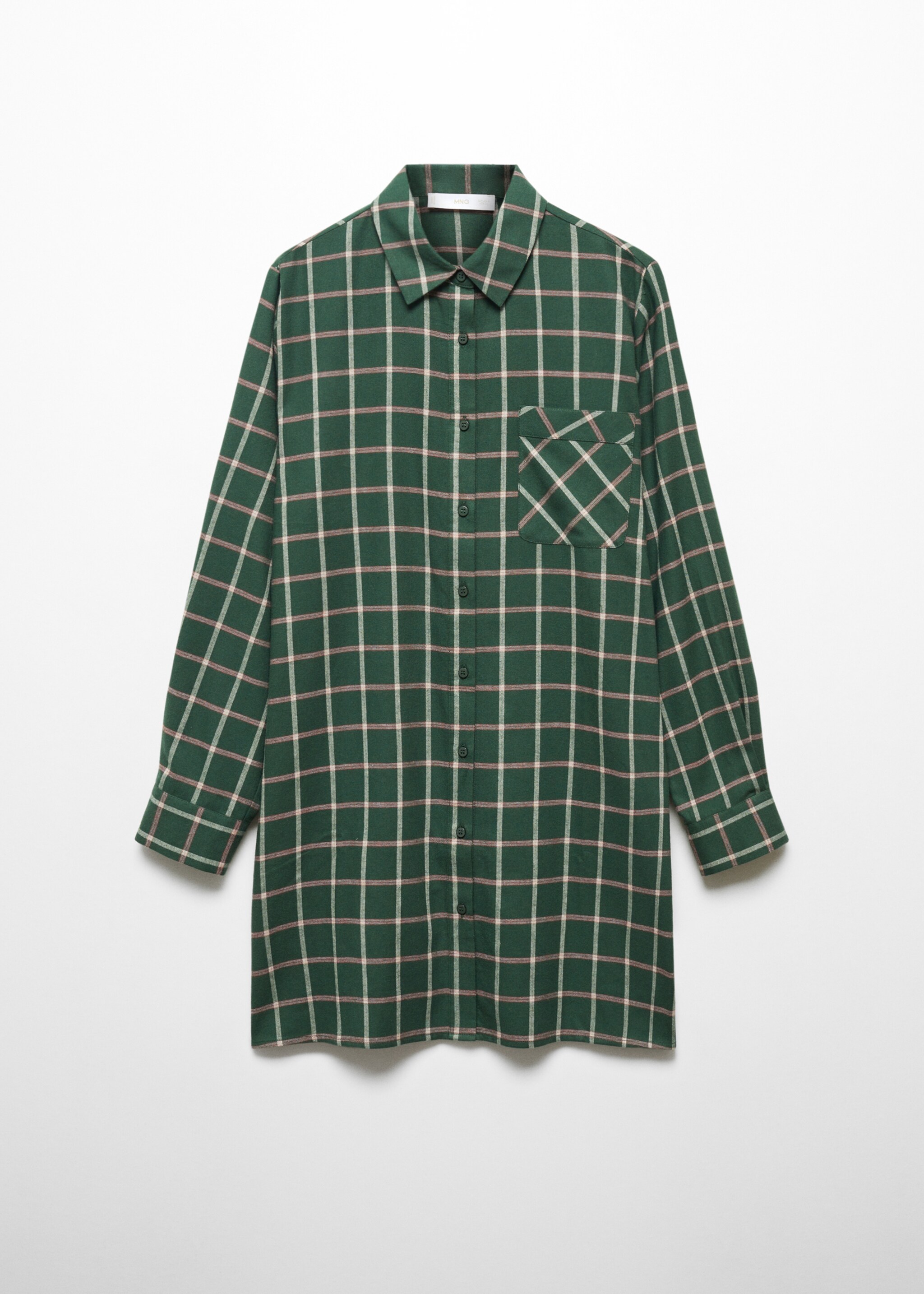 Chemise de nuit carreaux flanelle - Article sans modèle, Vert. Ref: 57057744-00.