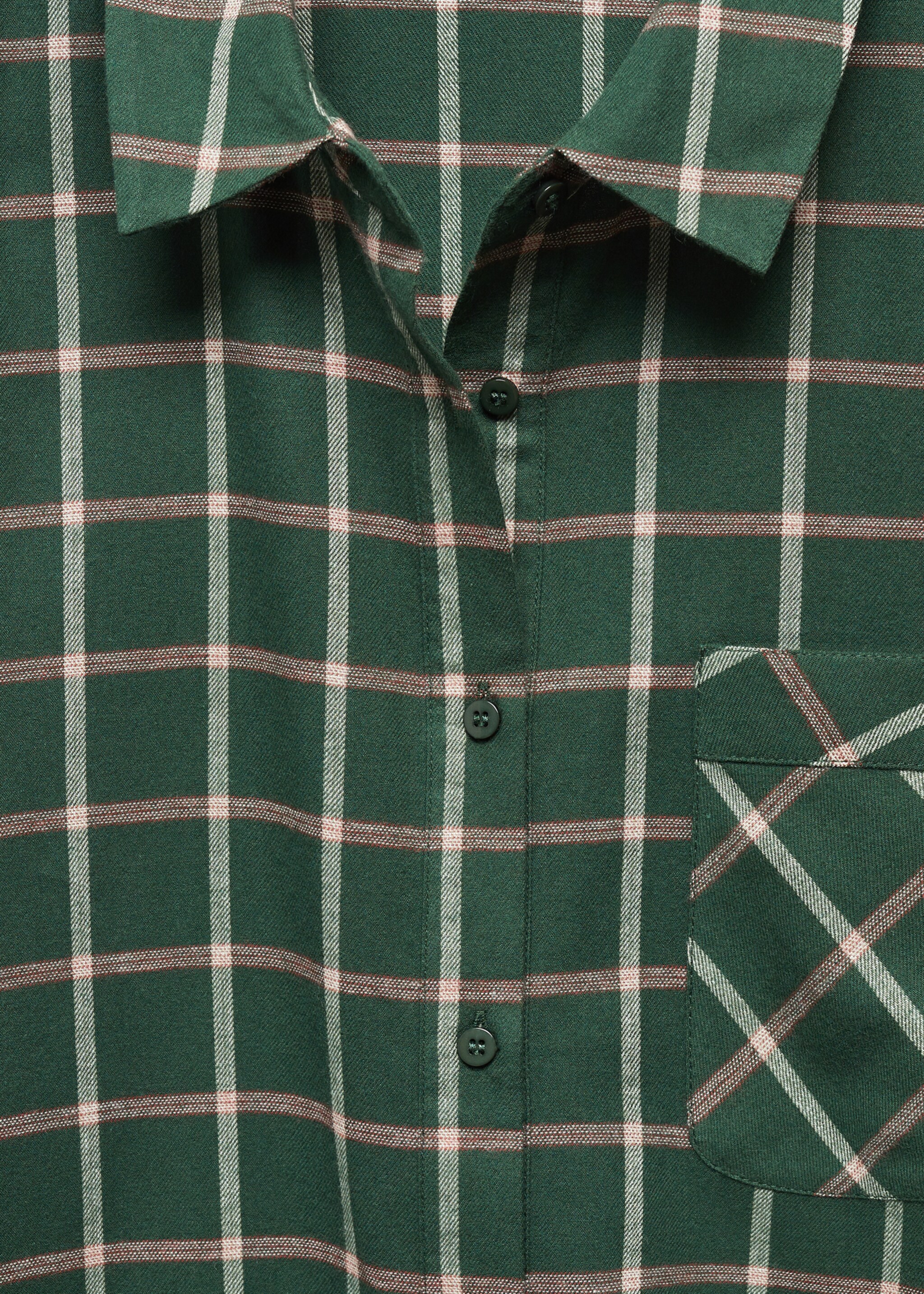 Chemise de nuit carreaux flanelle - Détail de l'article 8, Vert. Ref: 57057744-00.