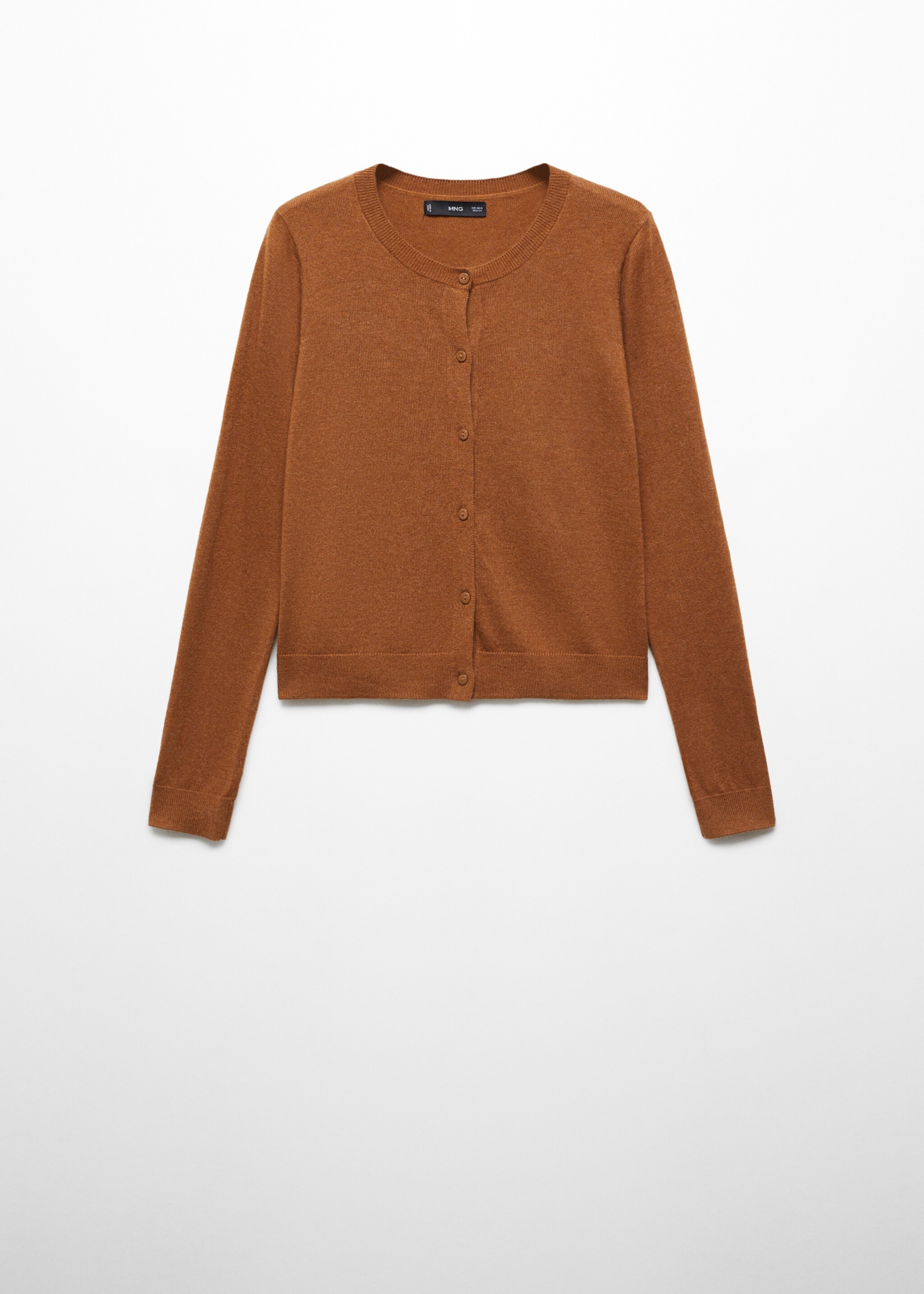 Buttoned cotton cardigan - Article without model, Caramel. Ref: 57057748-00.