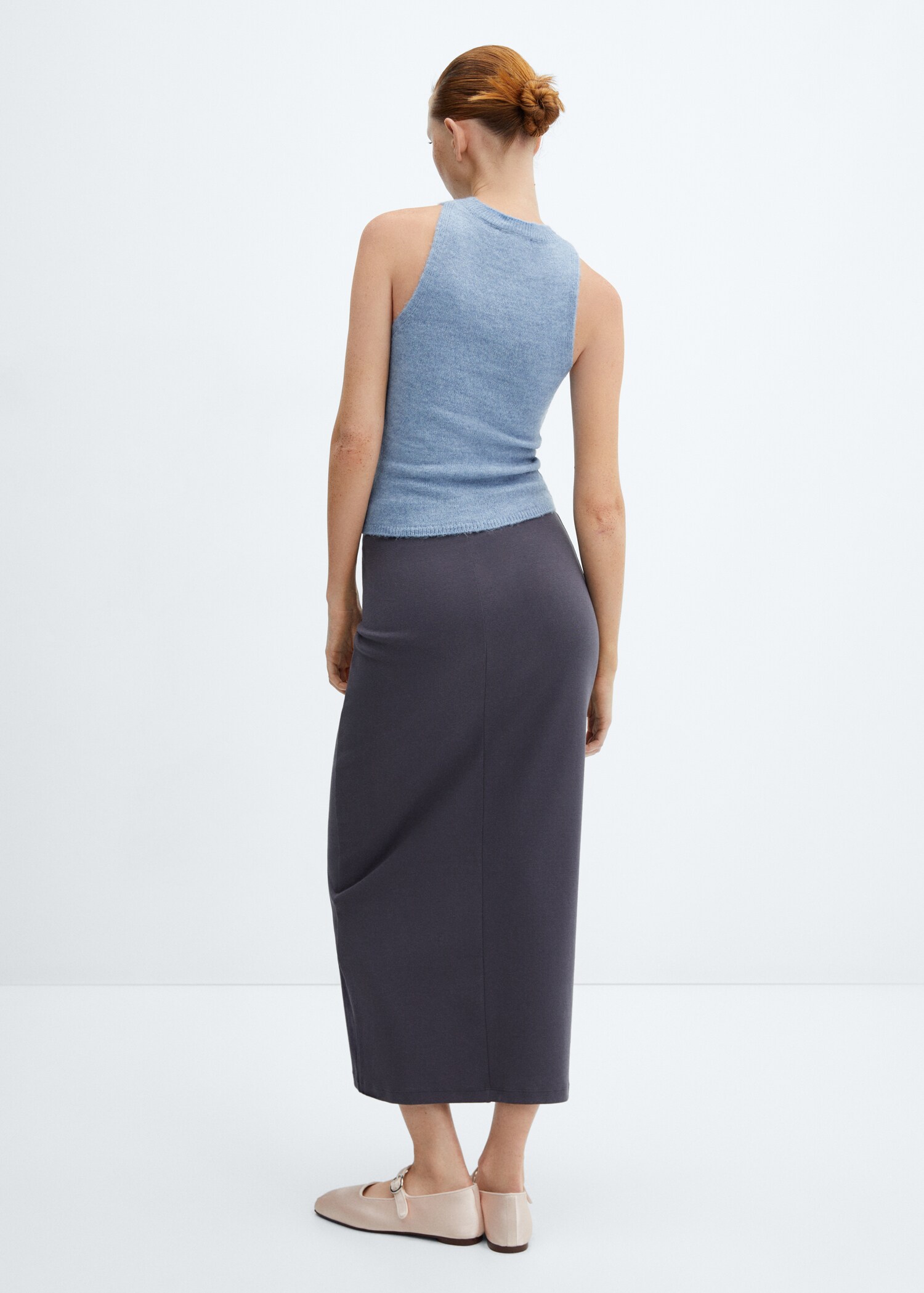 Round-neck knitted top - Reverse of the article
