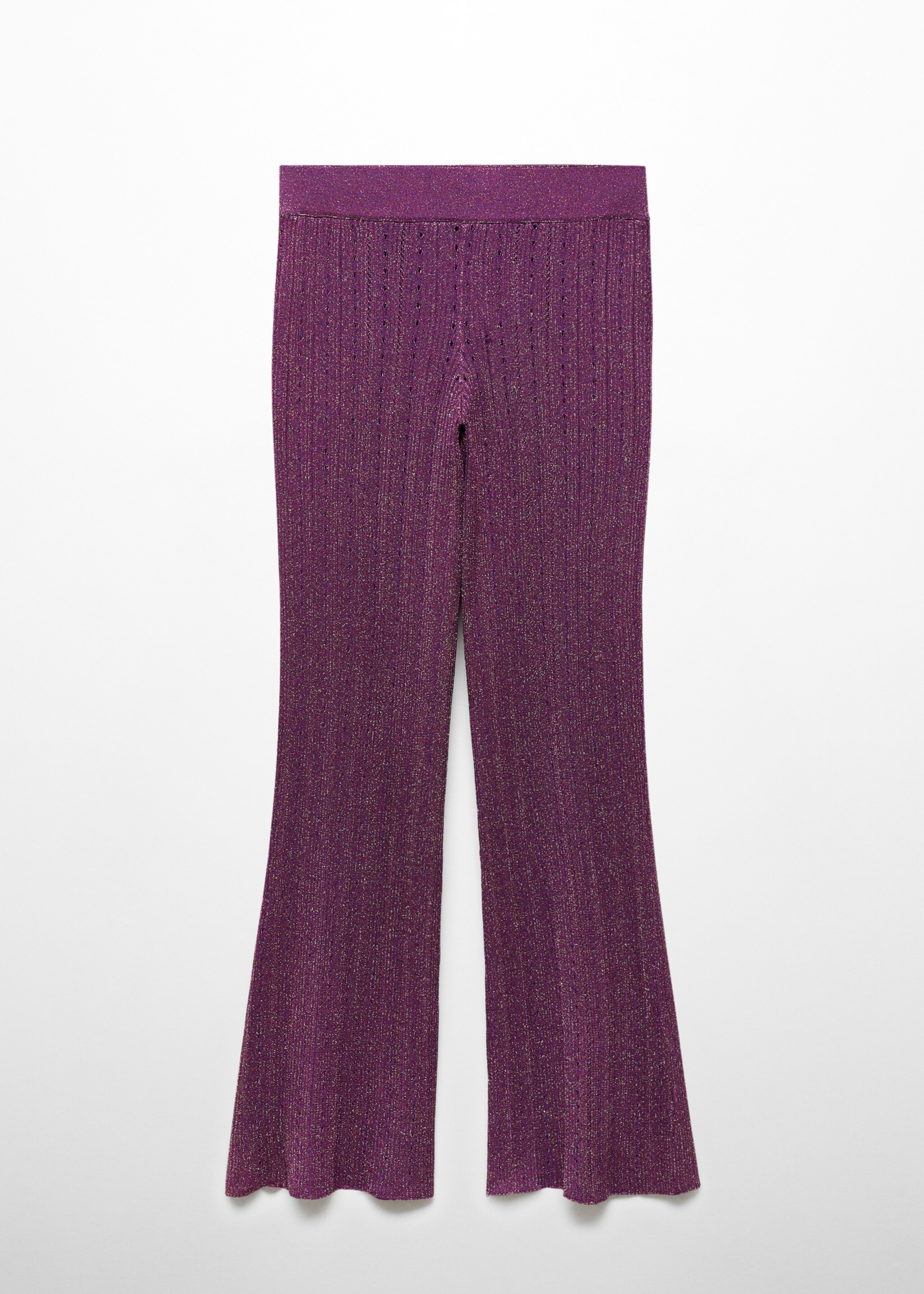 Lurex-knit flared trousers - Article without model, Purple. Ref: 57057755-00.