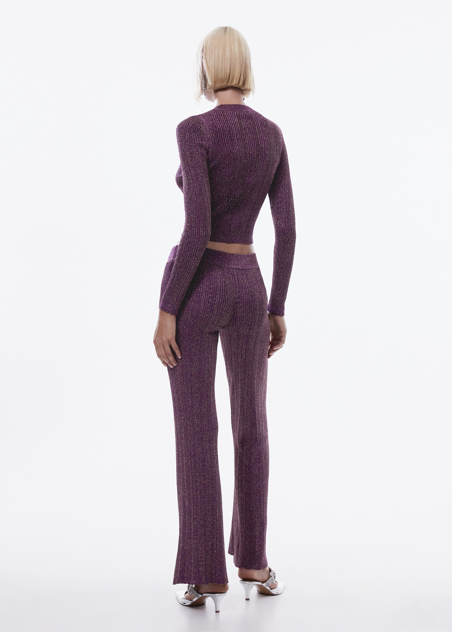 Lurex-knit flared trousers - Reverse of the article