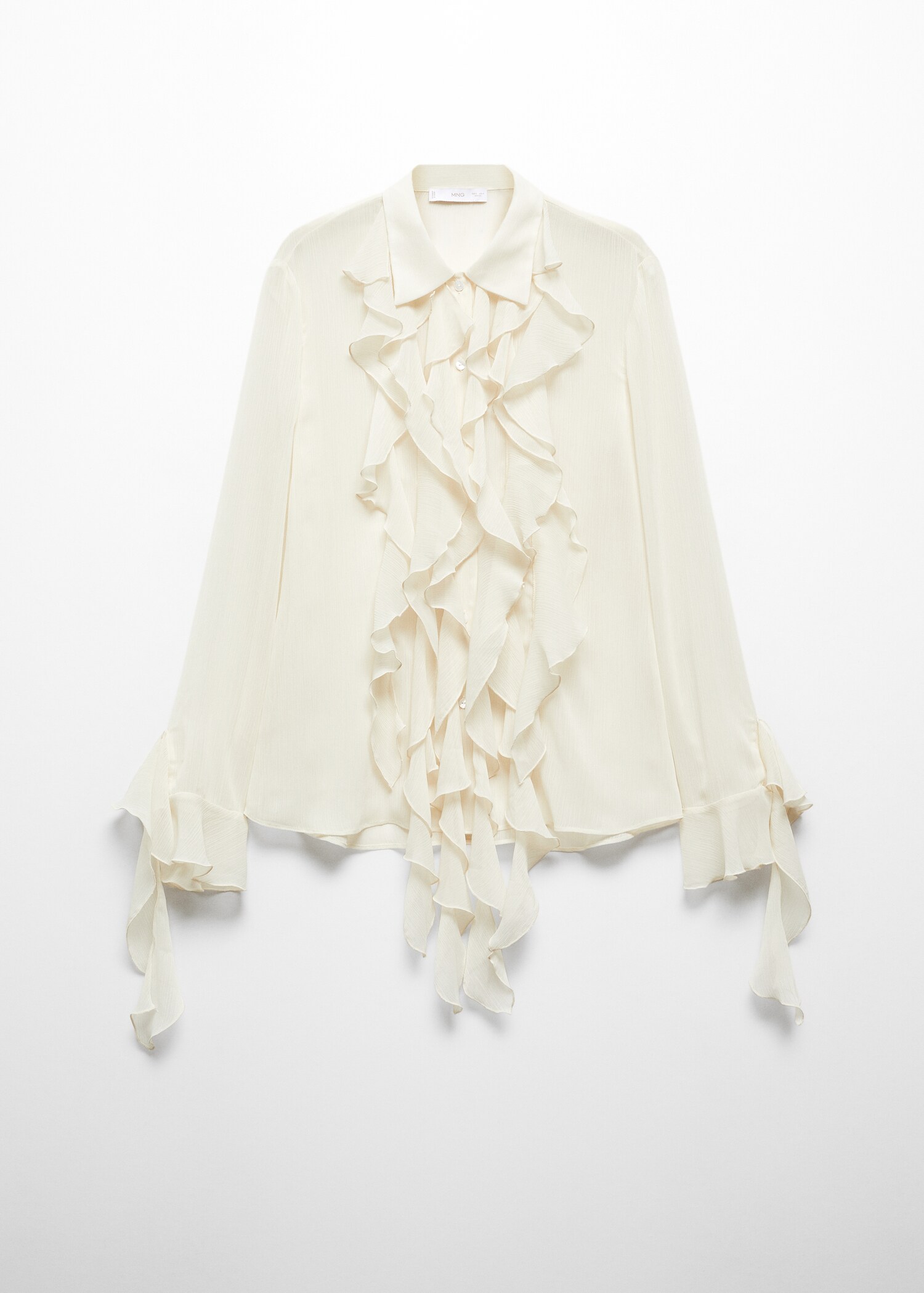 Skjorte i chiffon med volanger - Artikkel uten modell