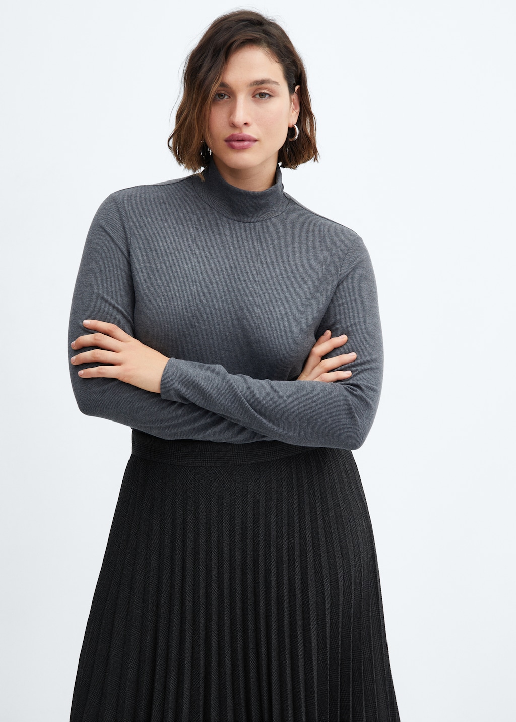 Checked pleated skirt - Women | MANGO OUTLET USA