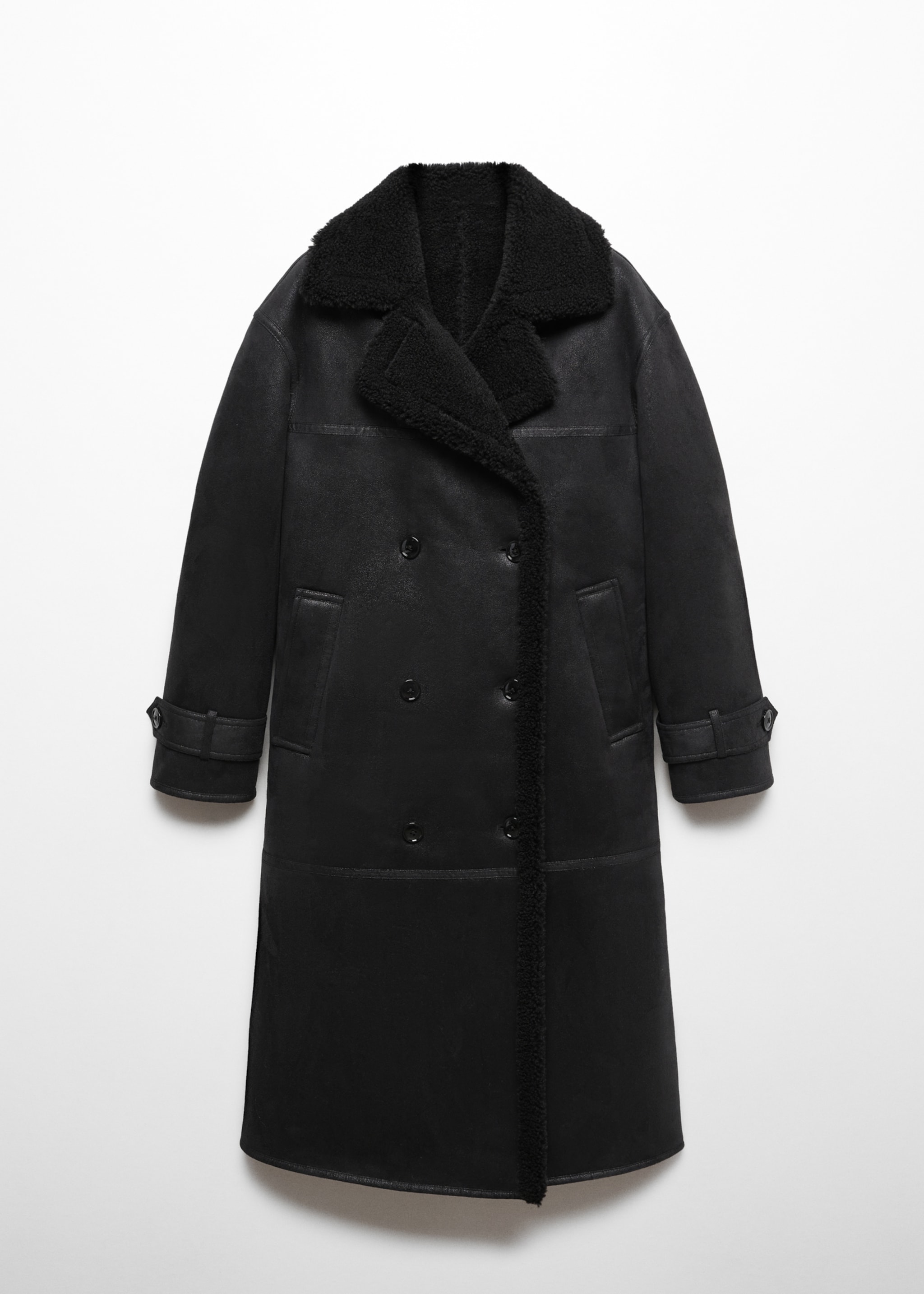 Shearling-lined fur-effect coat - Article without model