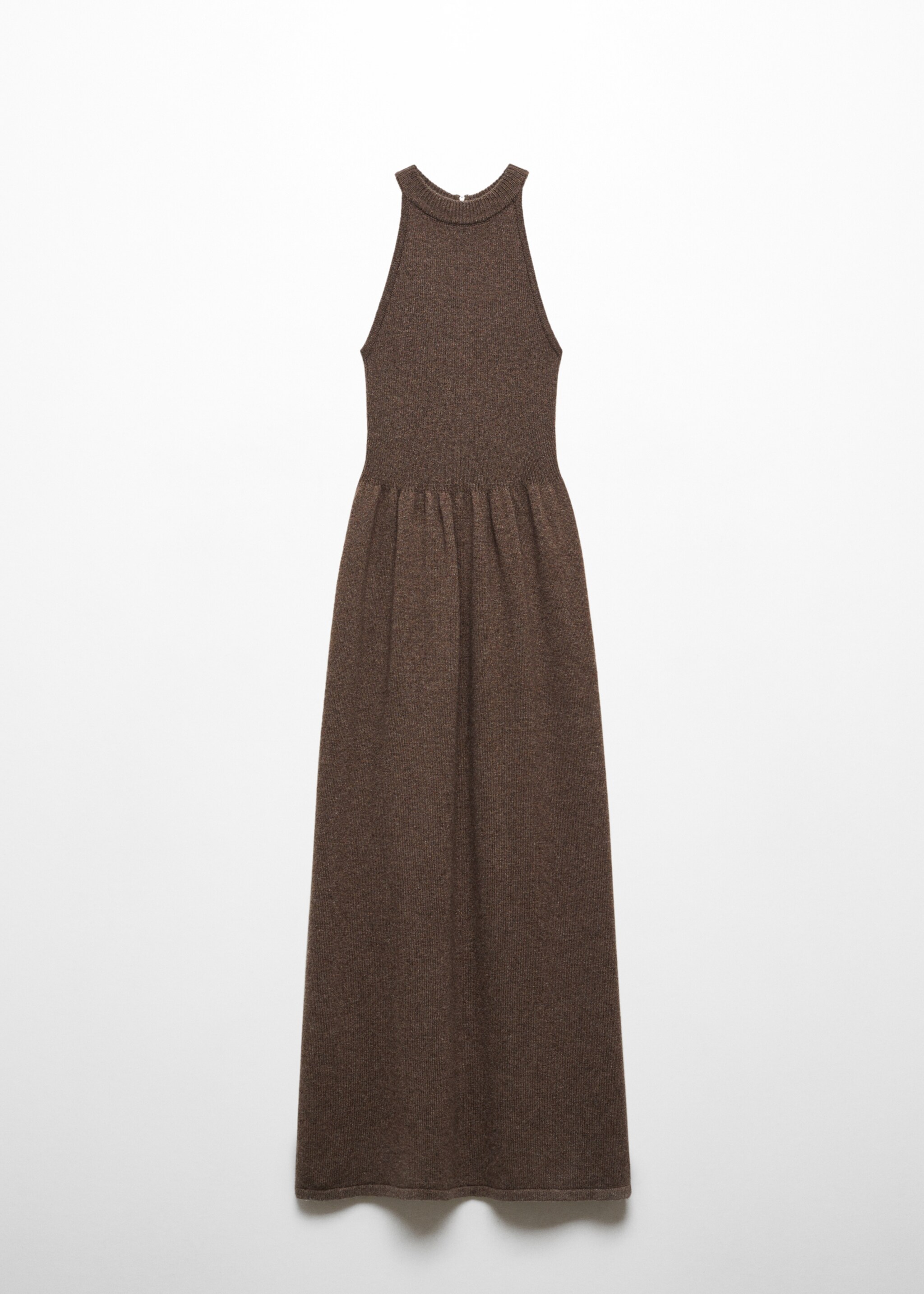 Halter-neck wool dress - Article without model, Chocolate. Ref: 57058273-00.