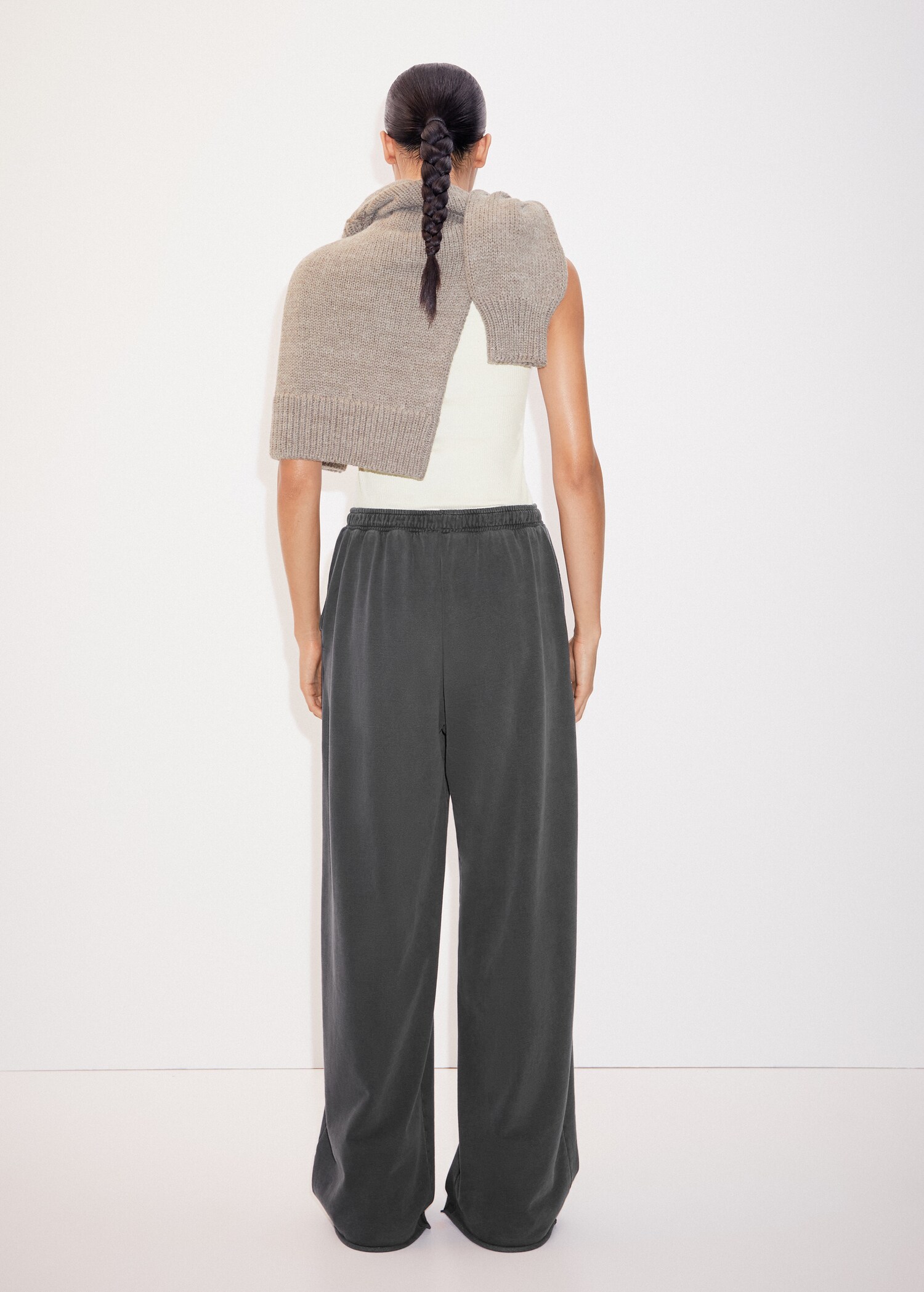 Cotton wideleg trousers - Reverse of the article