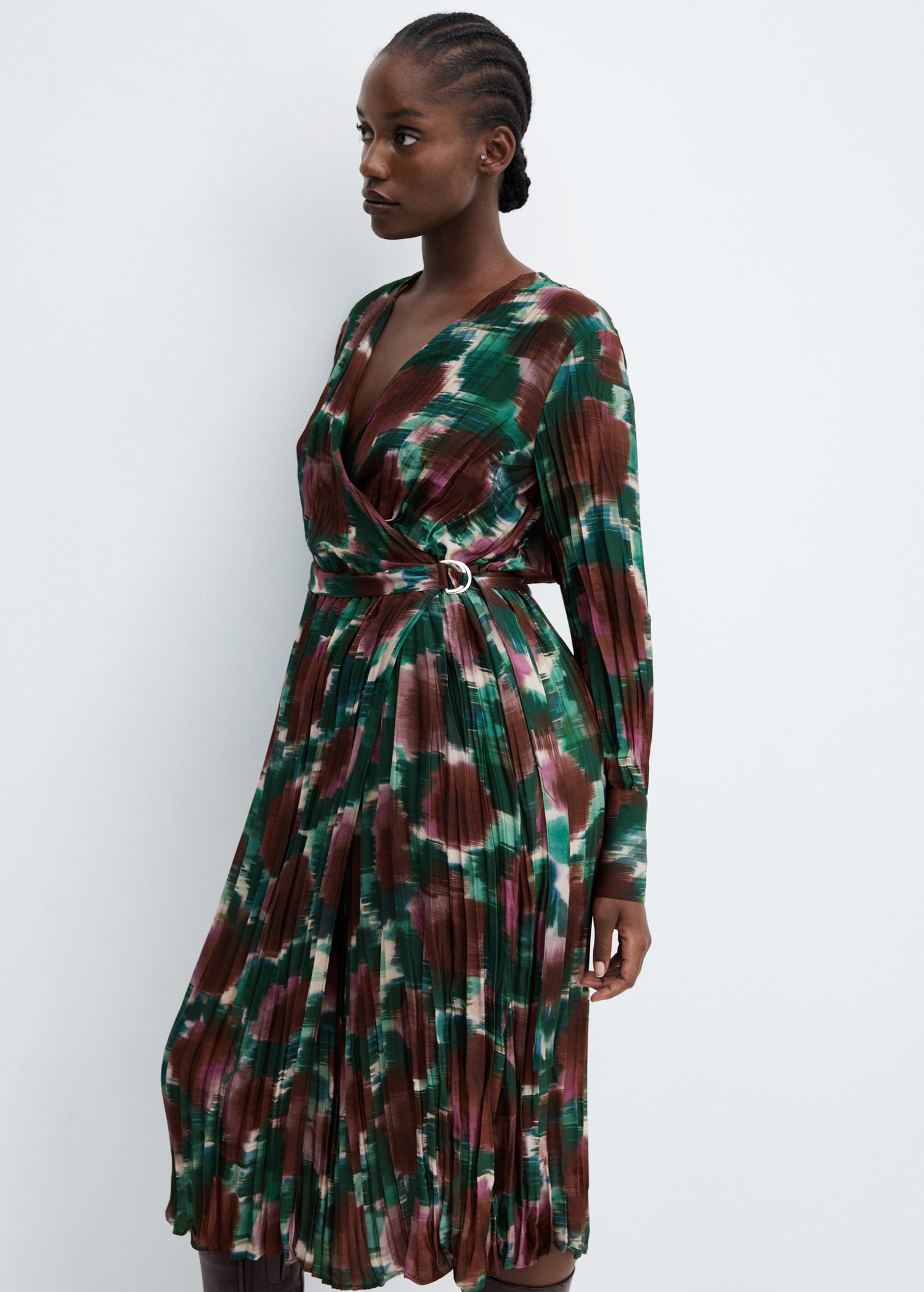 Abito incrociato plissettato Donna MANGO OUTLET Italia